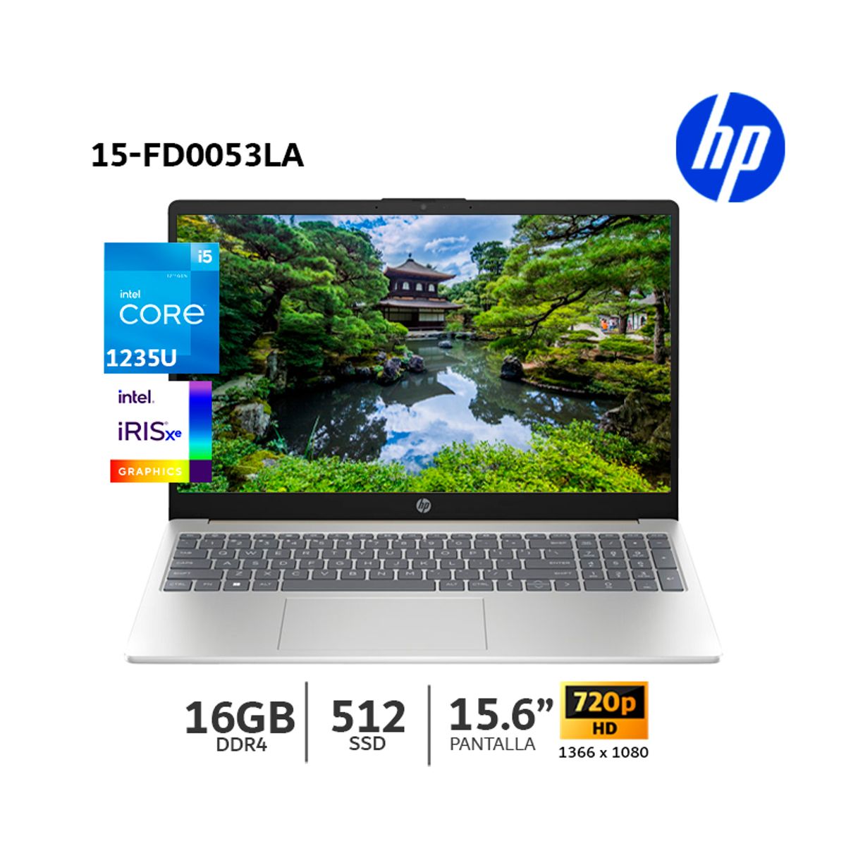 HP - Laptop HP 15-fd0053la Ci5-1235U 156 HD 330GHz 16GB Ram 512GB SSD - A47BMLA