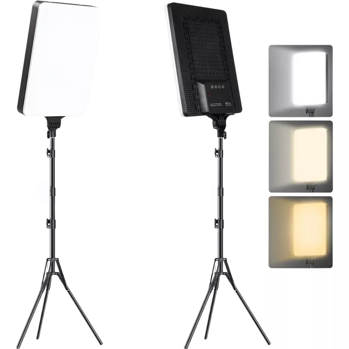 GENERICO - Luz de Relleno Plana LED Iluminación para Vídeos y Fotos con Trípode