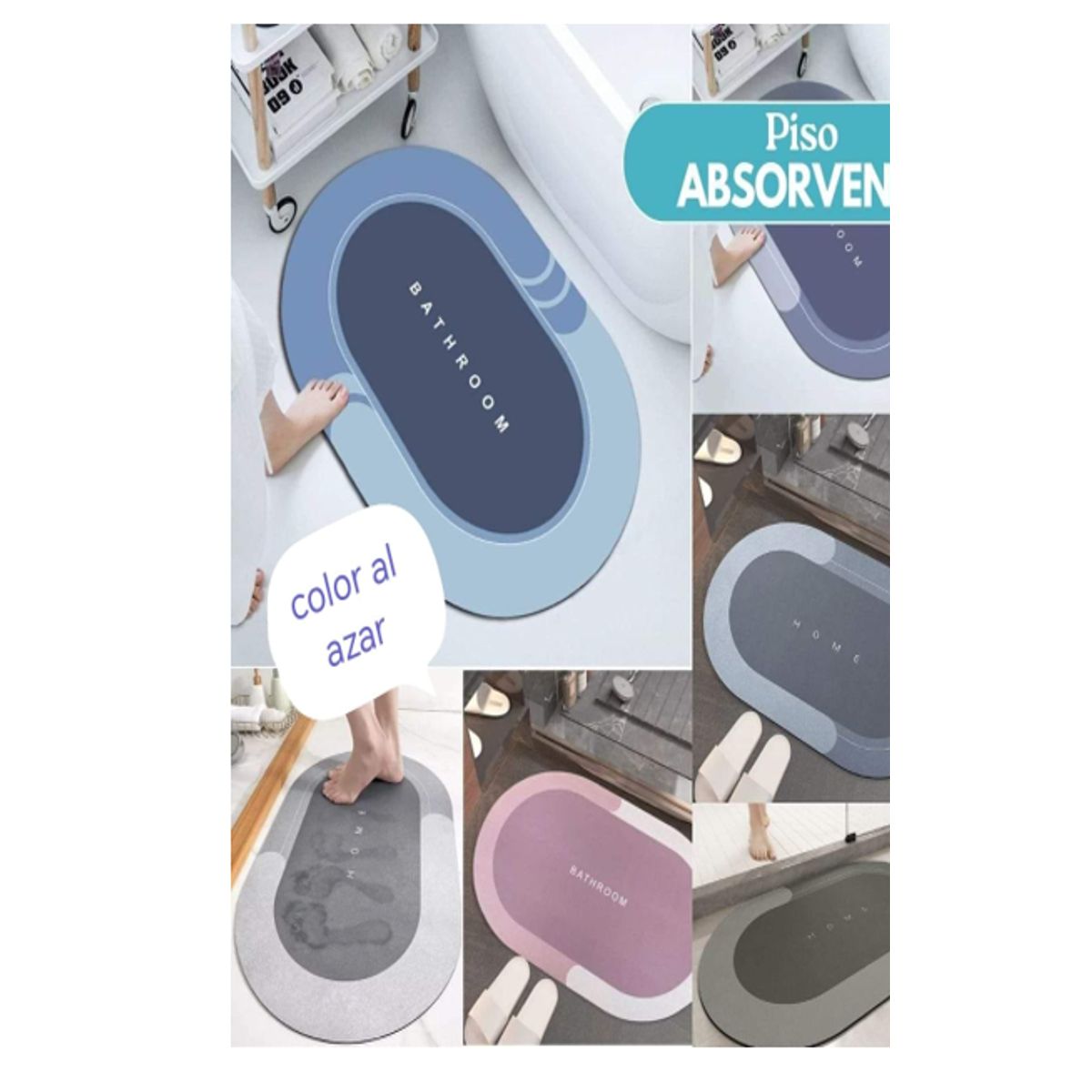 GENERICO - Alfombra de baño tapete absorbente para ducha deslizante