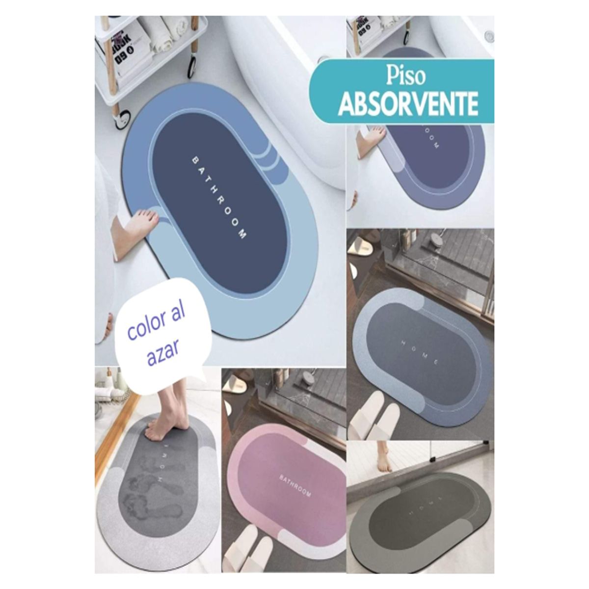 GENERICO - Alfombra de baño tapete absorbente para ducha deslizante