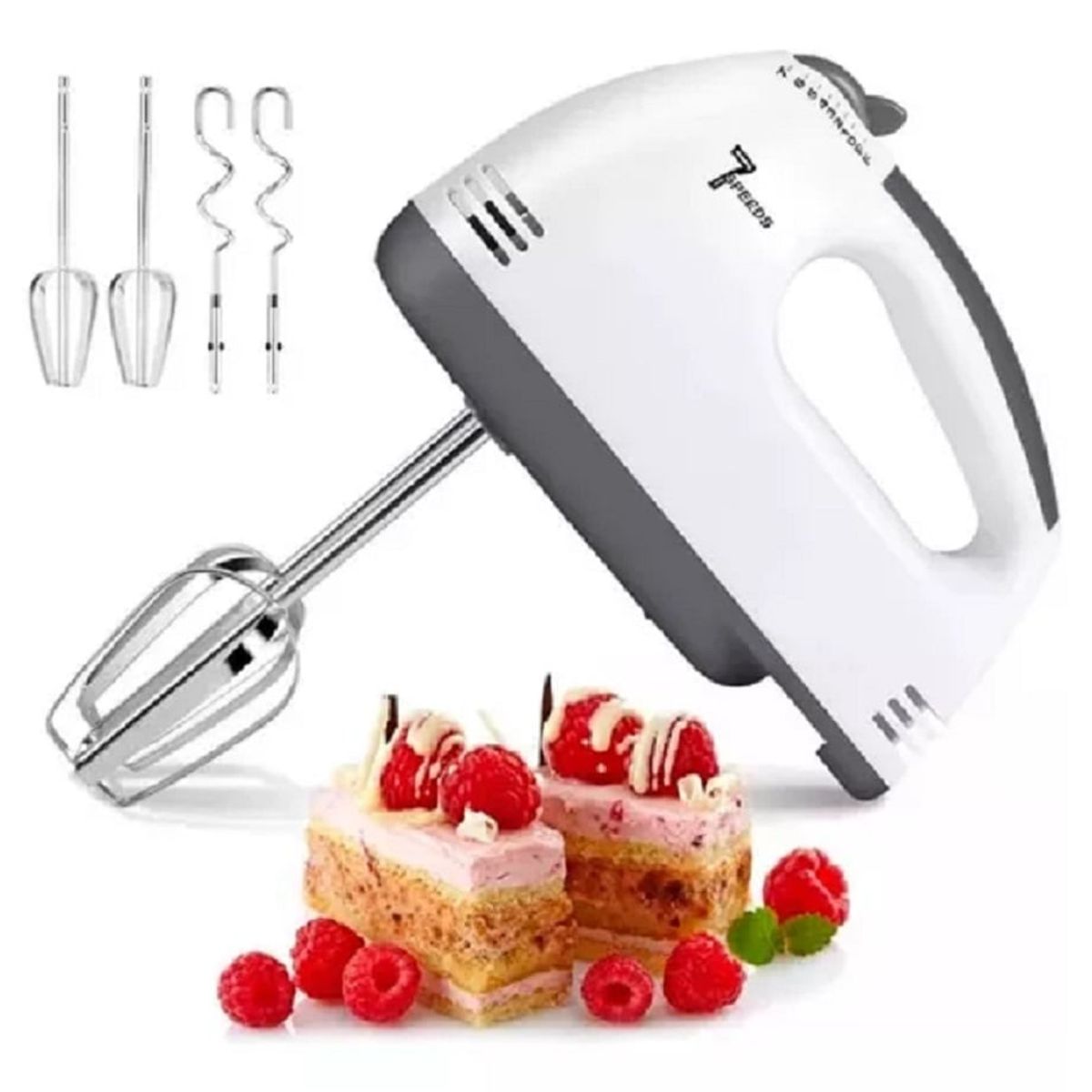 GENERICO - Batidora de mano eléctrica, batidora eléctrica de 7 velocidades