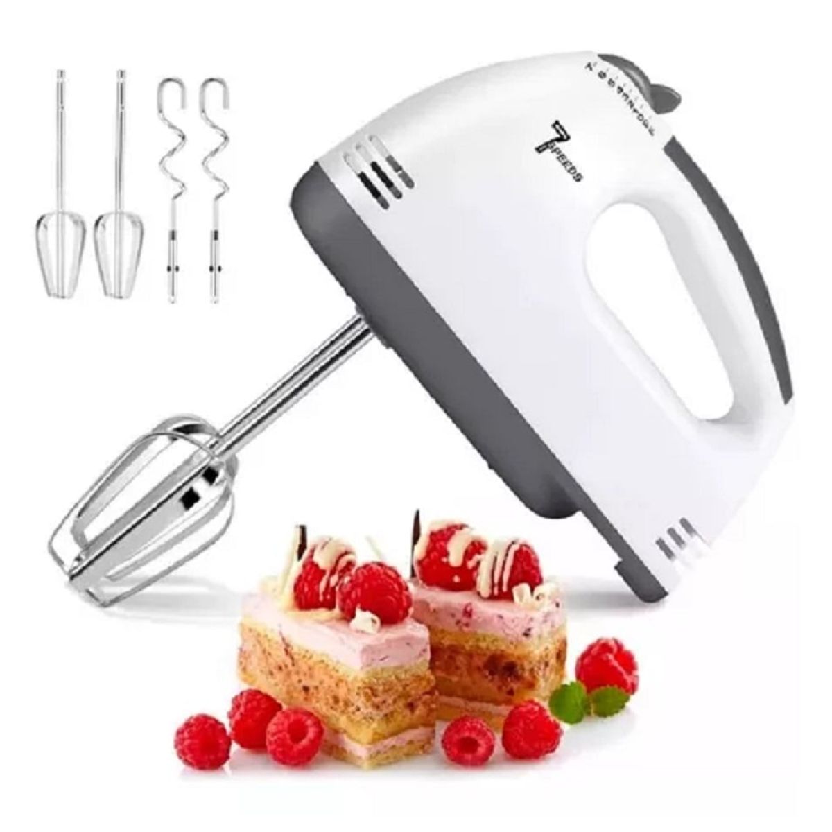 GENERICO - Batidora de mano eléctrica, batidora eléctrica de 7 velocidades