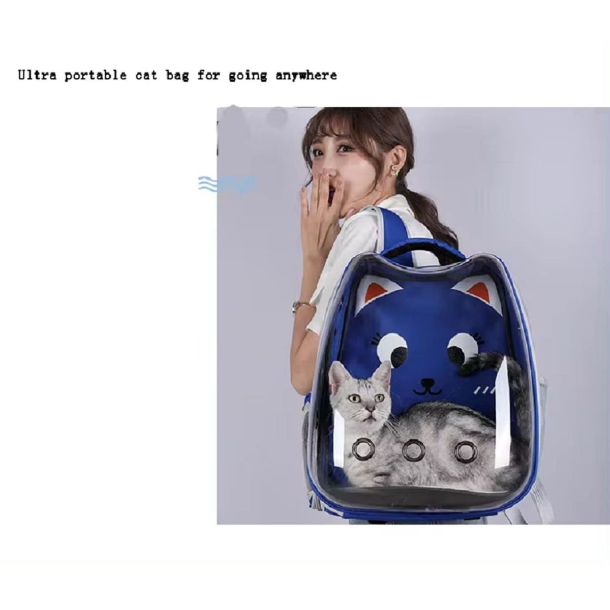 GENERICO - Mochilas para Mascotas para Perros y Gatos Color Azul