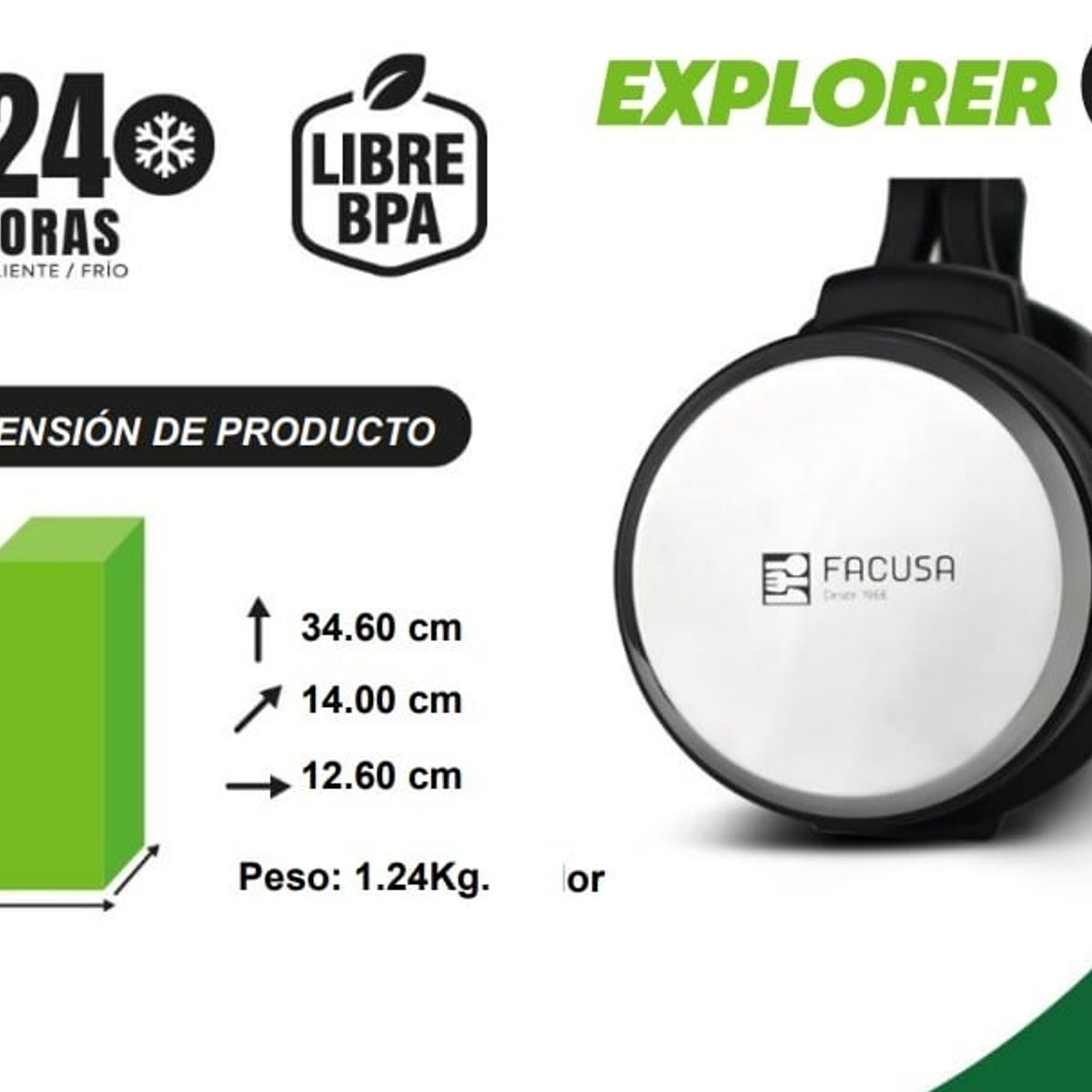 FACUSA - Termo Acero Inoxidable Explorer 2 litros Facusa