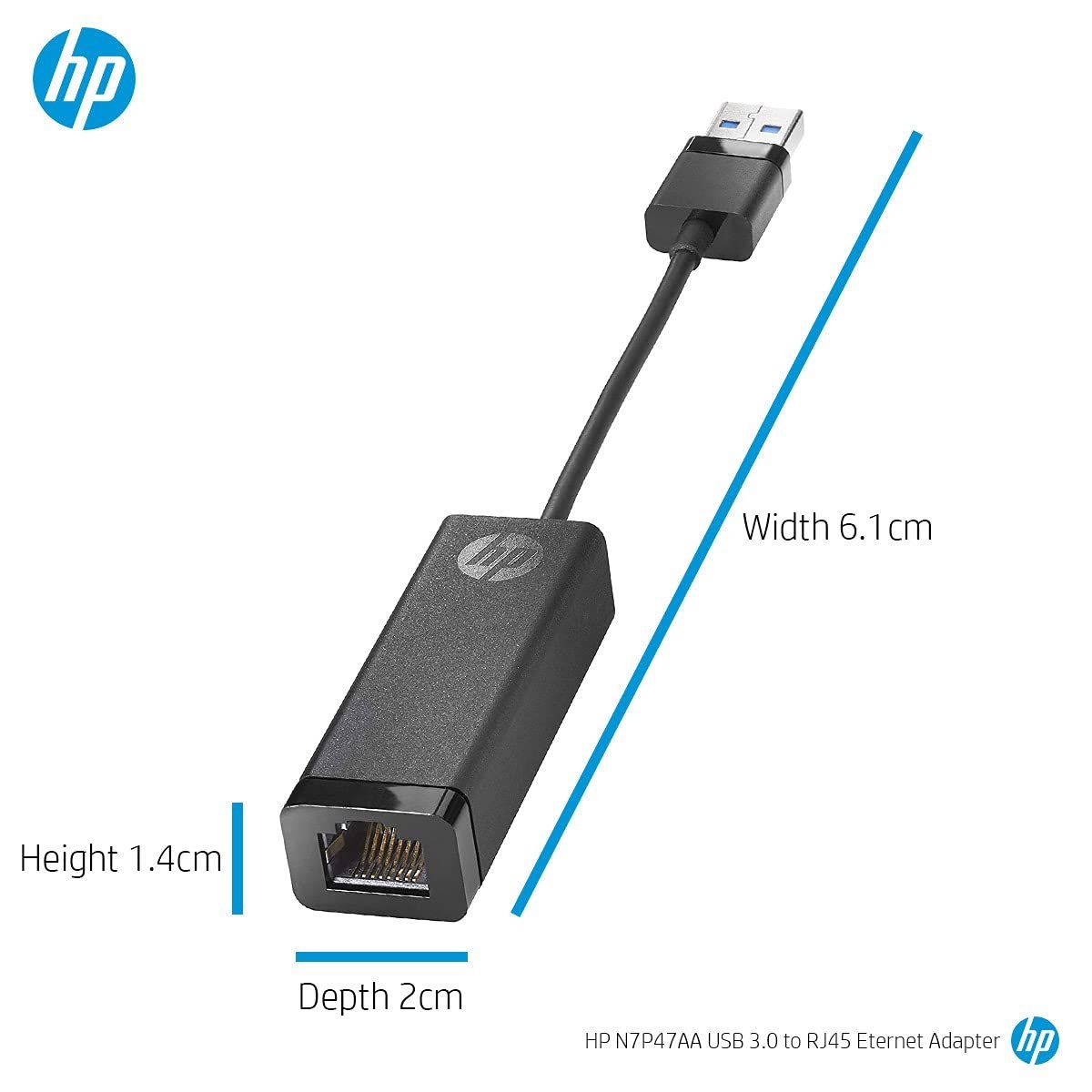 HP - HP Adaptador USB-A a RJ45 Gigabit Ethernet 1000Base-T - 4Z7Z7AA