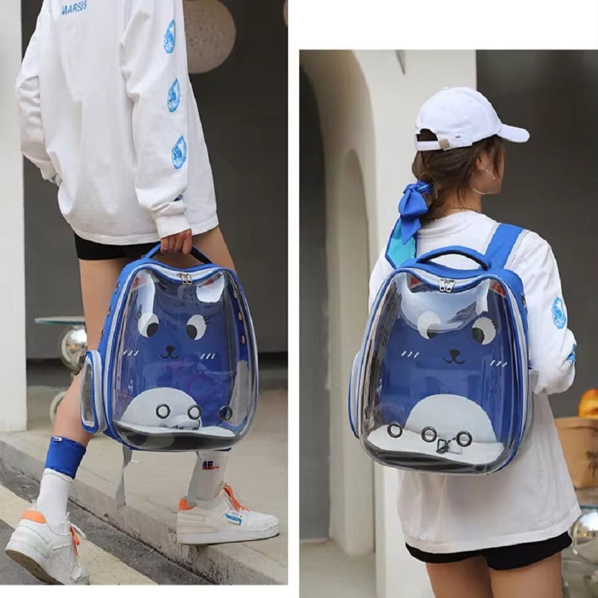 GENERICO - Mochilas para Mascotas para Perros y Gatos Color Azul