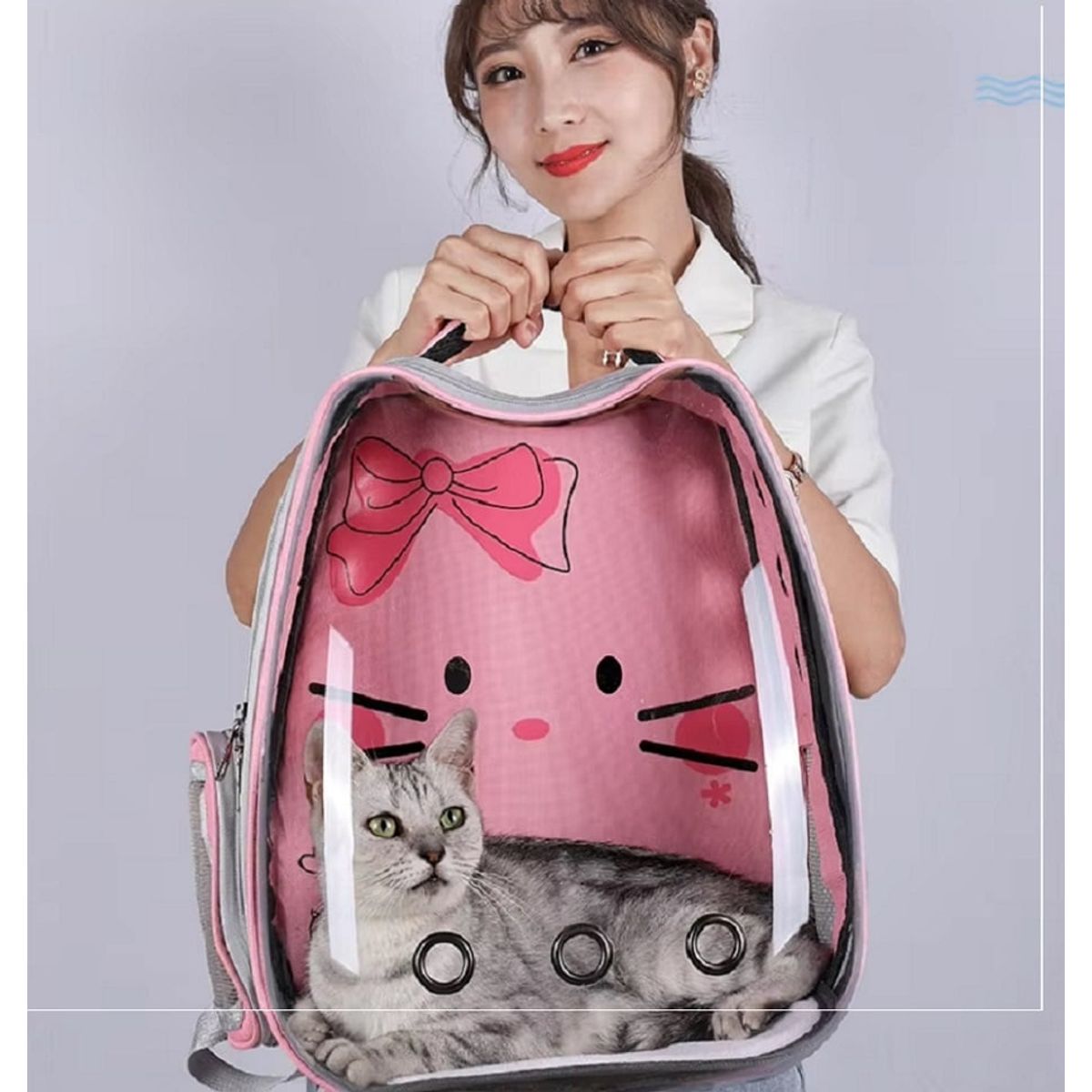 GENERICO - Mochilas para Mascotas para Perros y Gatos Color Rosado