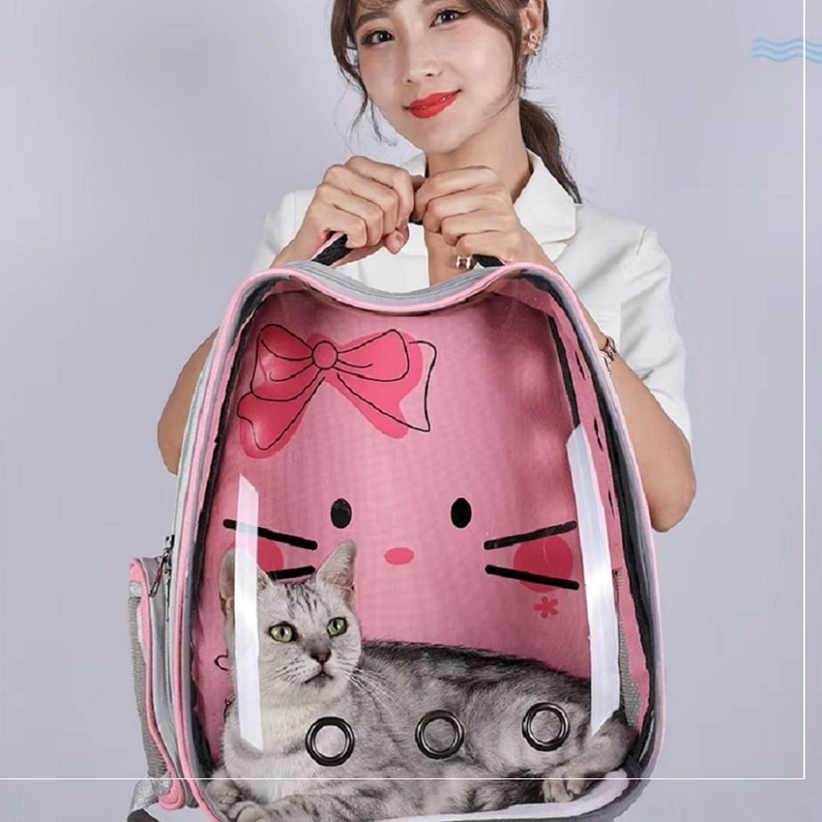 GENERICO - Mochilas para Mascotas para Perros y Gatos Color Rosado