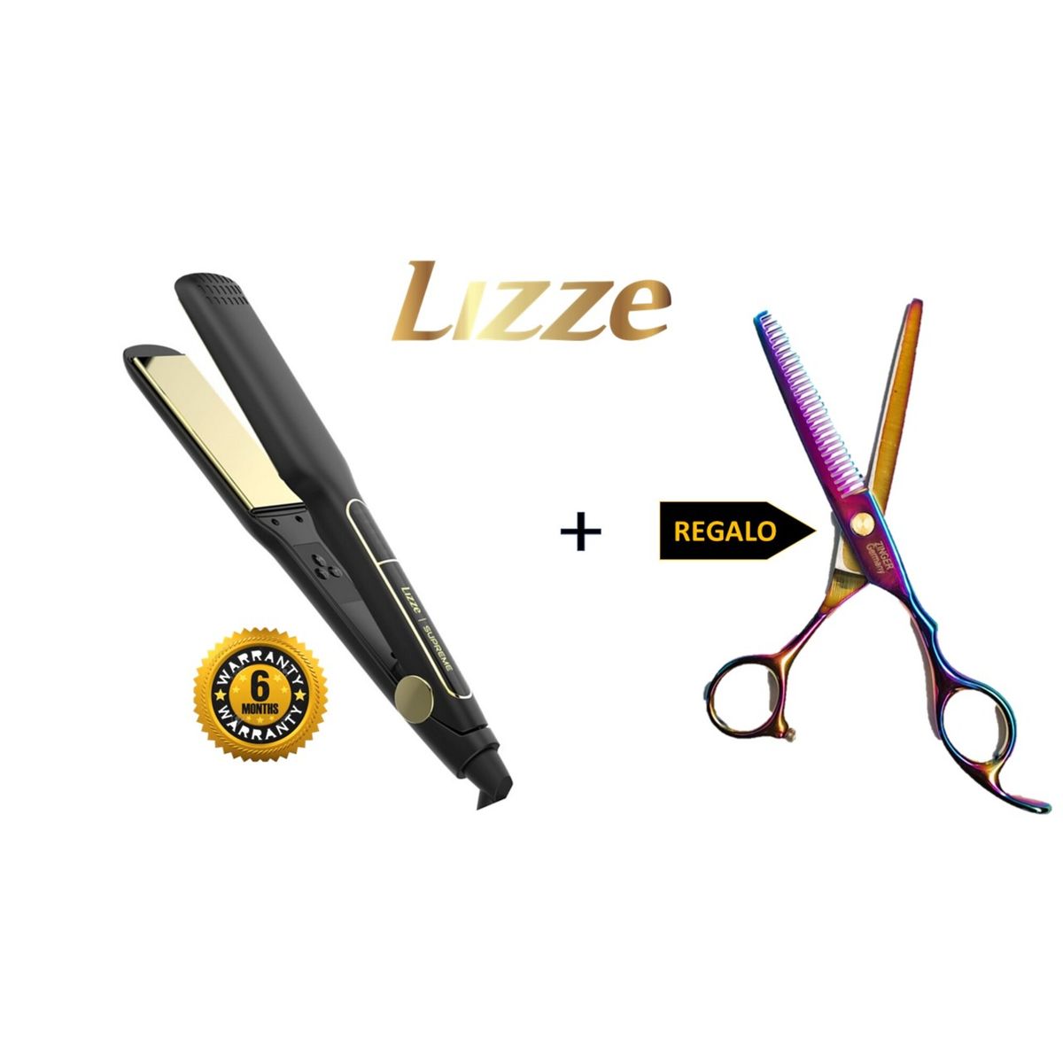 LIZZE - LIZZE PACK PLANCHA SUPREME + REGALO TIJERA TORNASOL PULIDORA ZINGER
