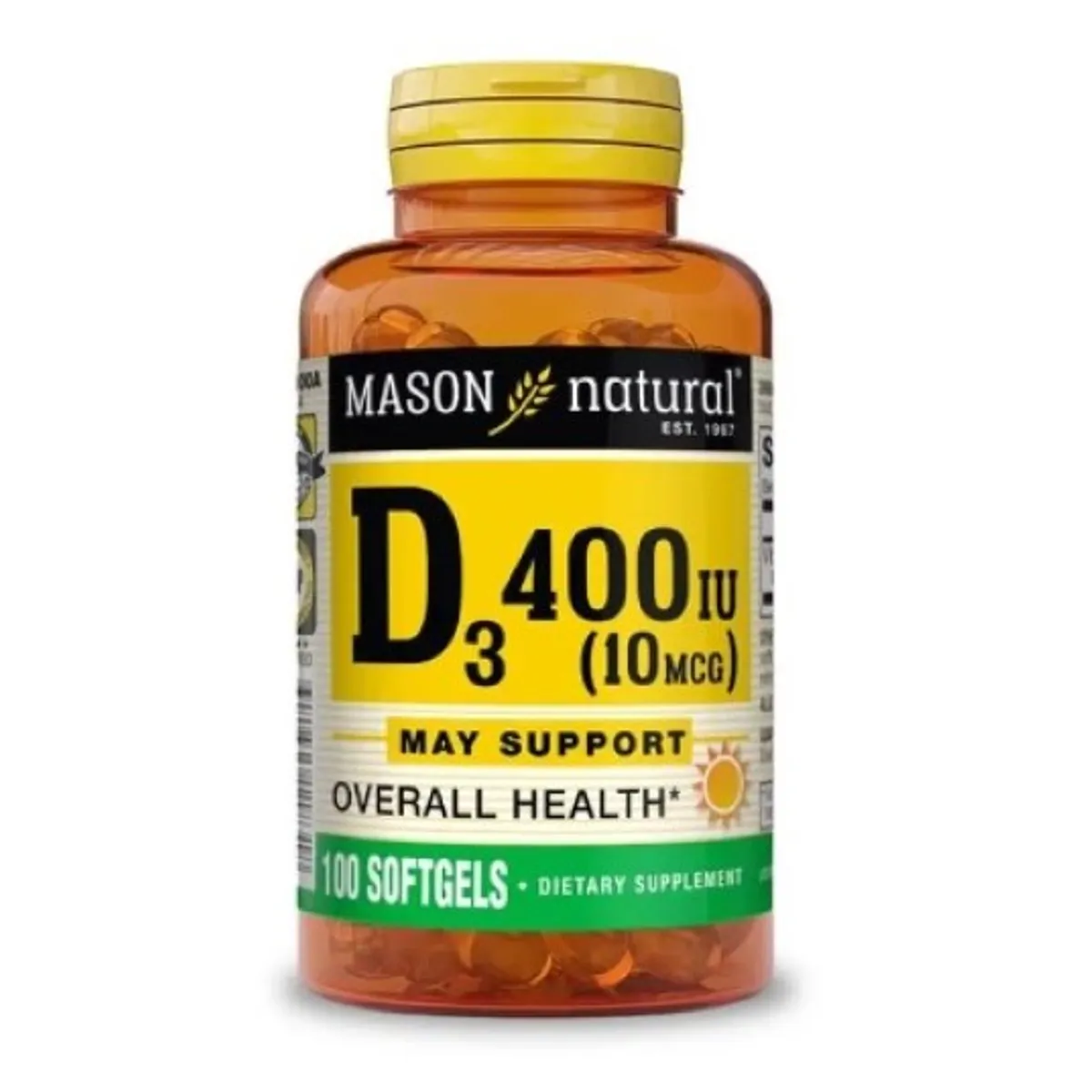 MASON NATURAL - VITAMINA D3 400 IU (10 MCG)(100 SOFTG)