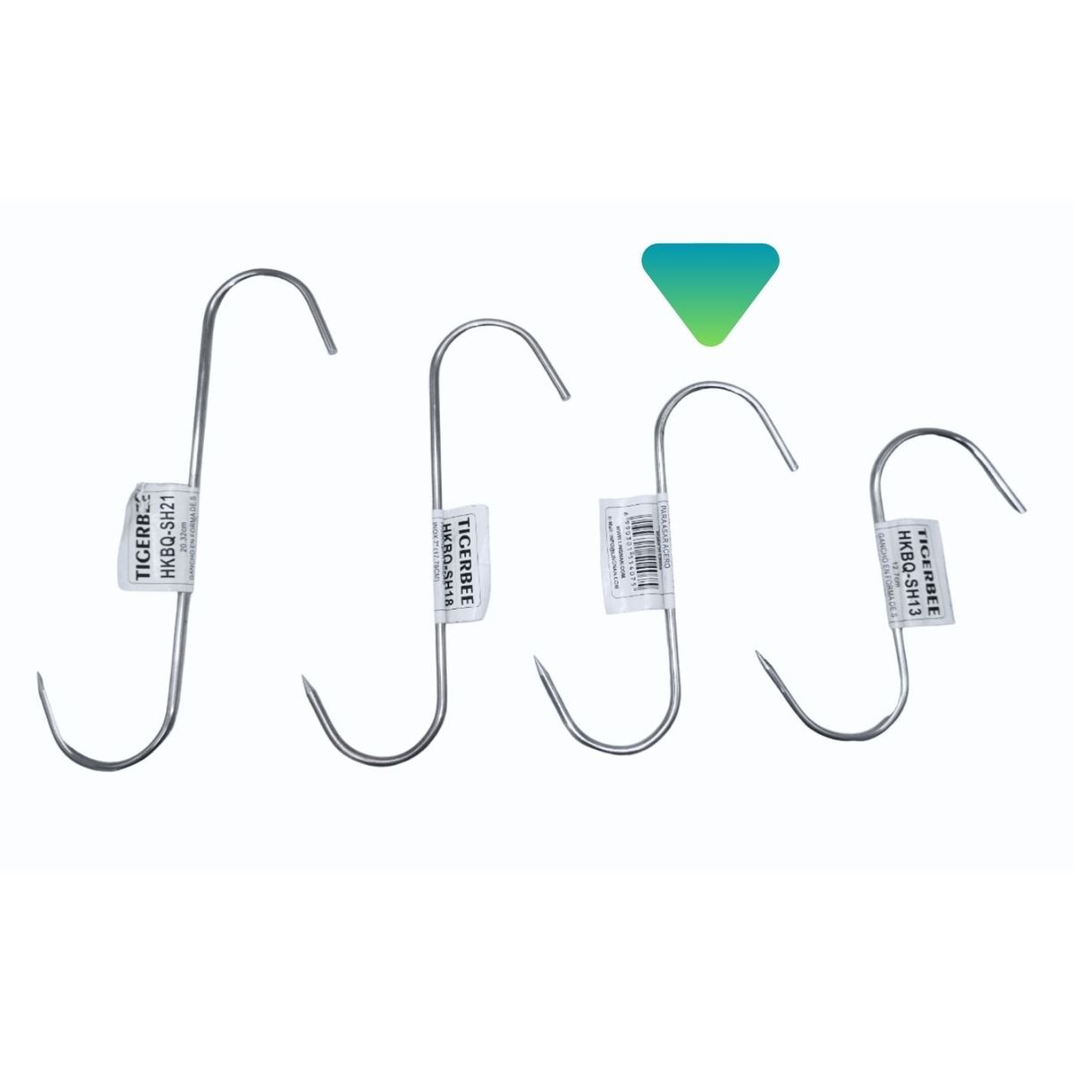 TIGERBEE - GANCHOS EN FORMA DE S DE ACERO INOXIDABLE DE 16 CM