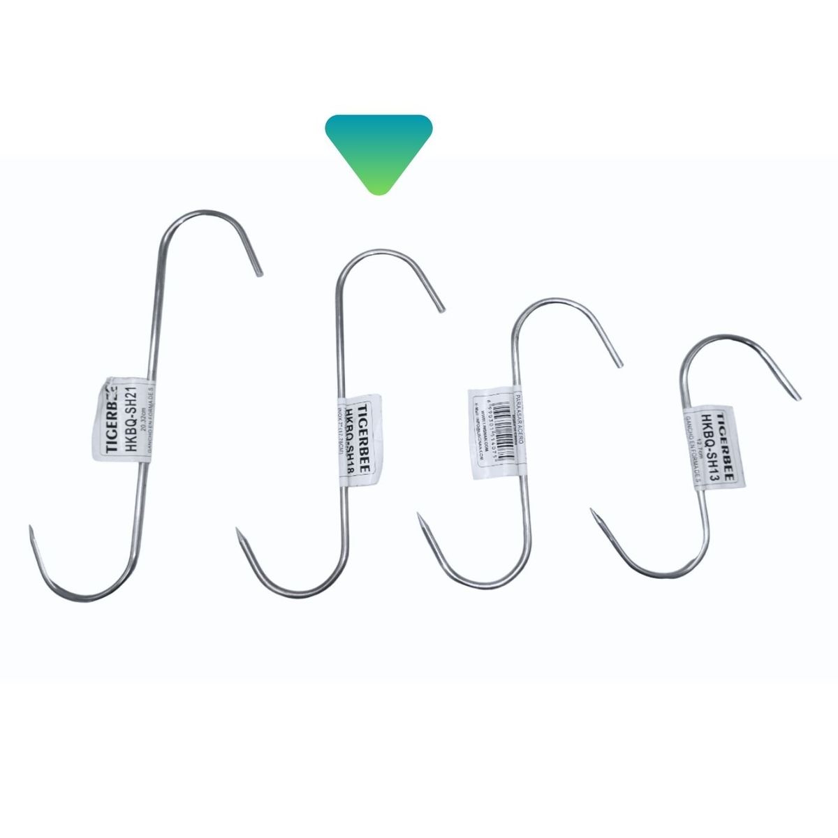 TIGERBEE - GANCHOS EN FORMA DE S DE ACERO INOXIDABLE DE 18 CM