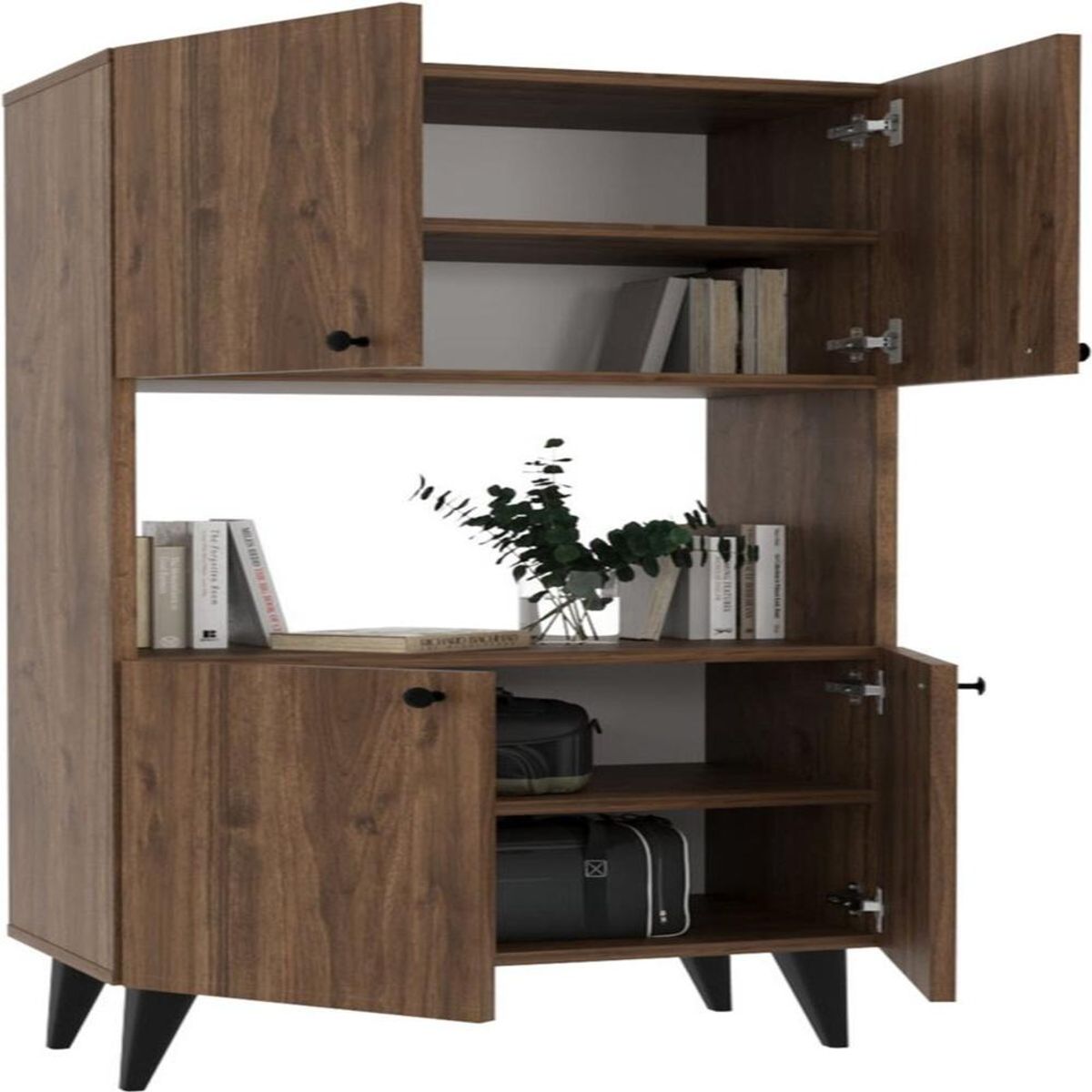 TU MESITA - Librero Armario TU MESITA Bogota color Marrón 4 puertas