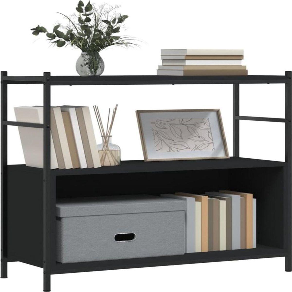 TU MESITA - Estante Librero Industrial TU MESITA Ringo color Negro 1 nivel