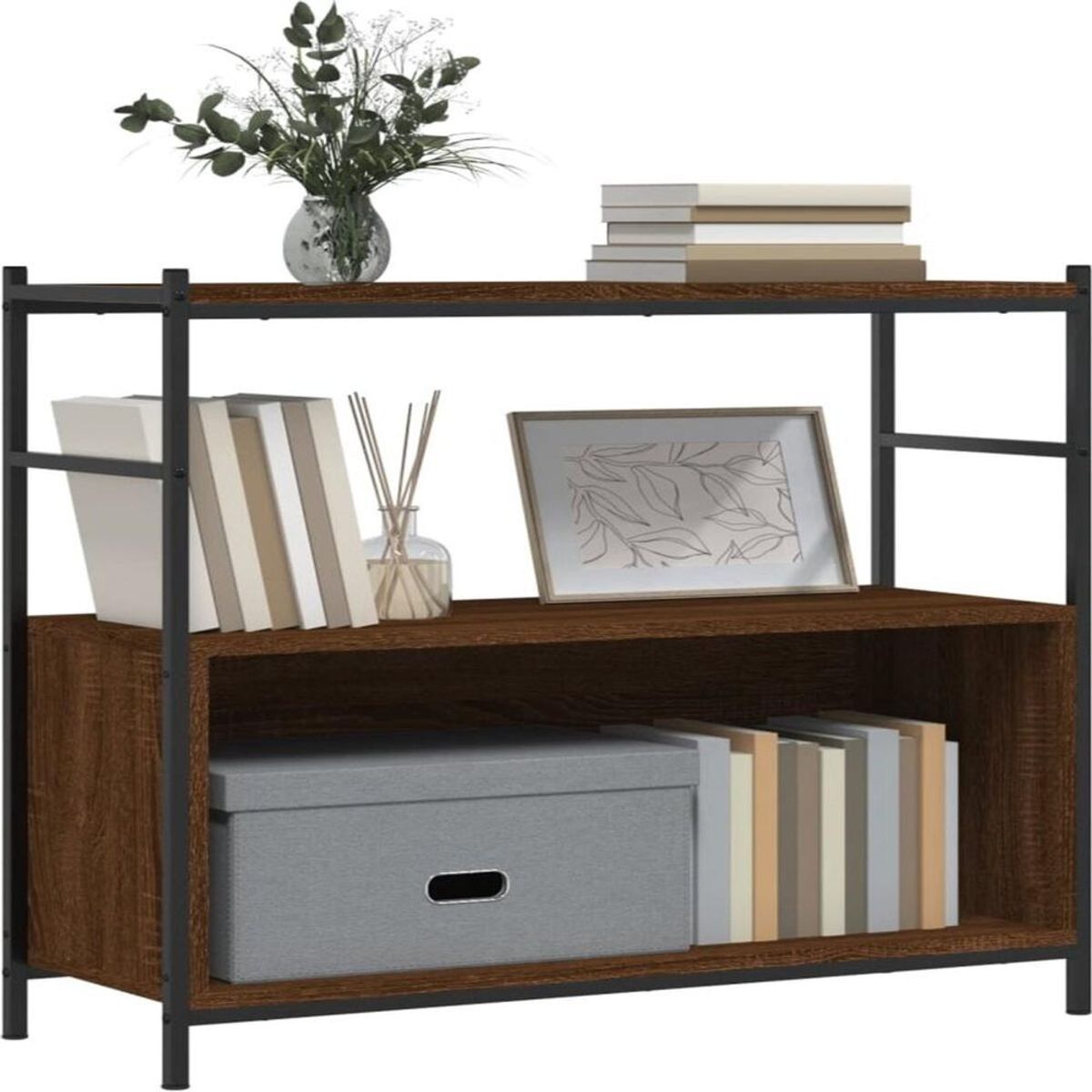 TU MESITA - Estante Librero Industrial TU MESITA Ringo color Marrón 1 nivel