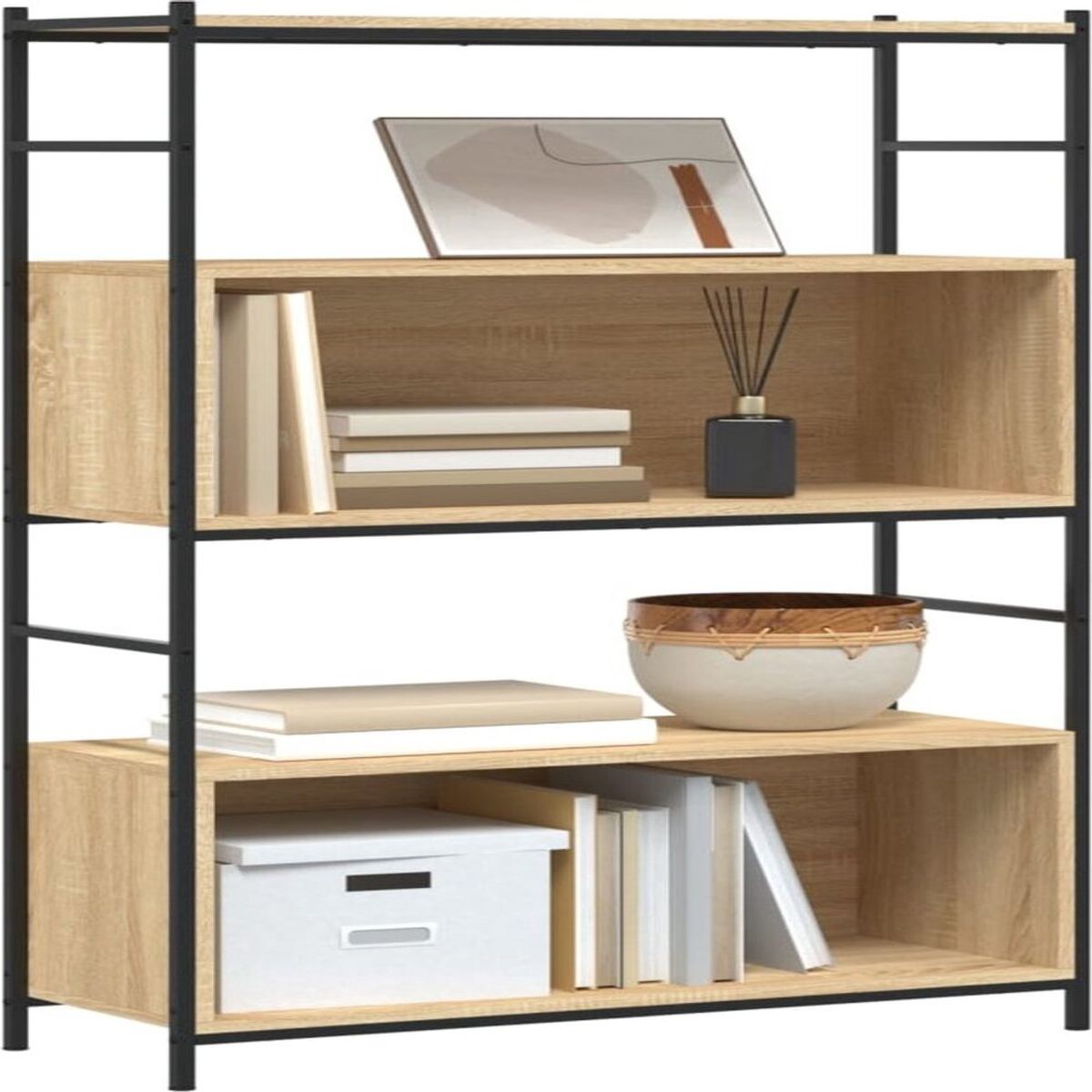 TU MESITA - Estante Librero Industrial TU MESITA Ringo color Duna 2 niveles