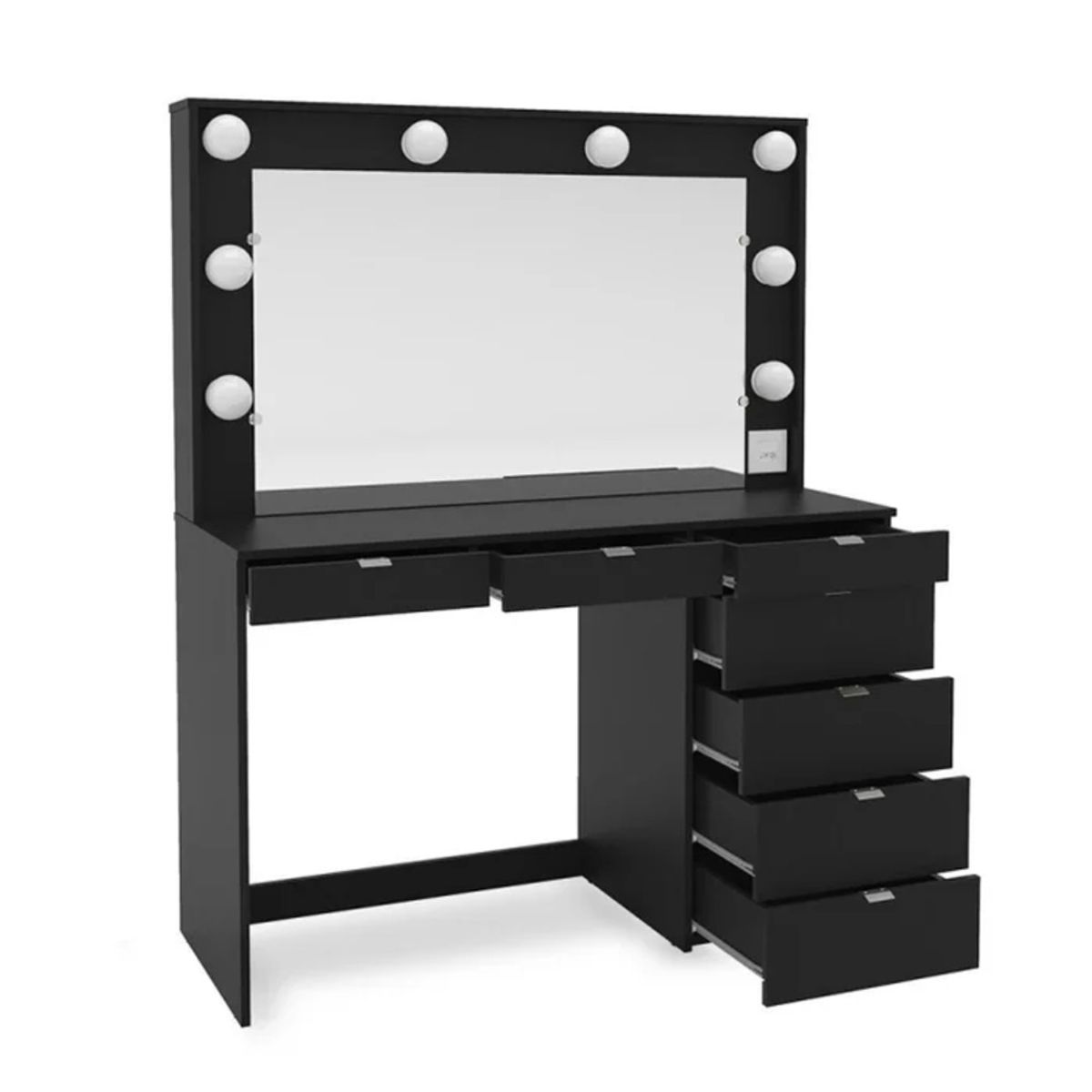 R&R MUEBLES - Tocador Moderno Hanaoka Negro R&R MUEBLES