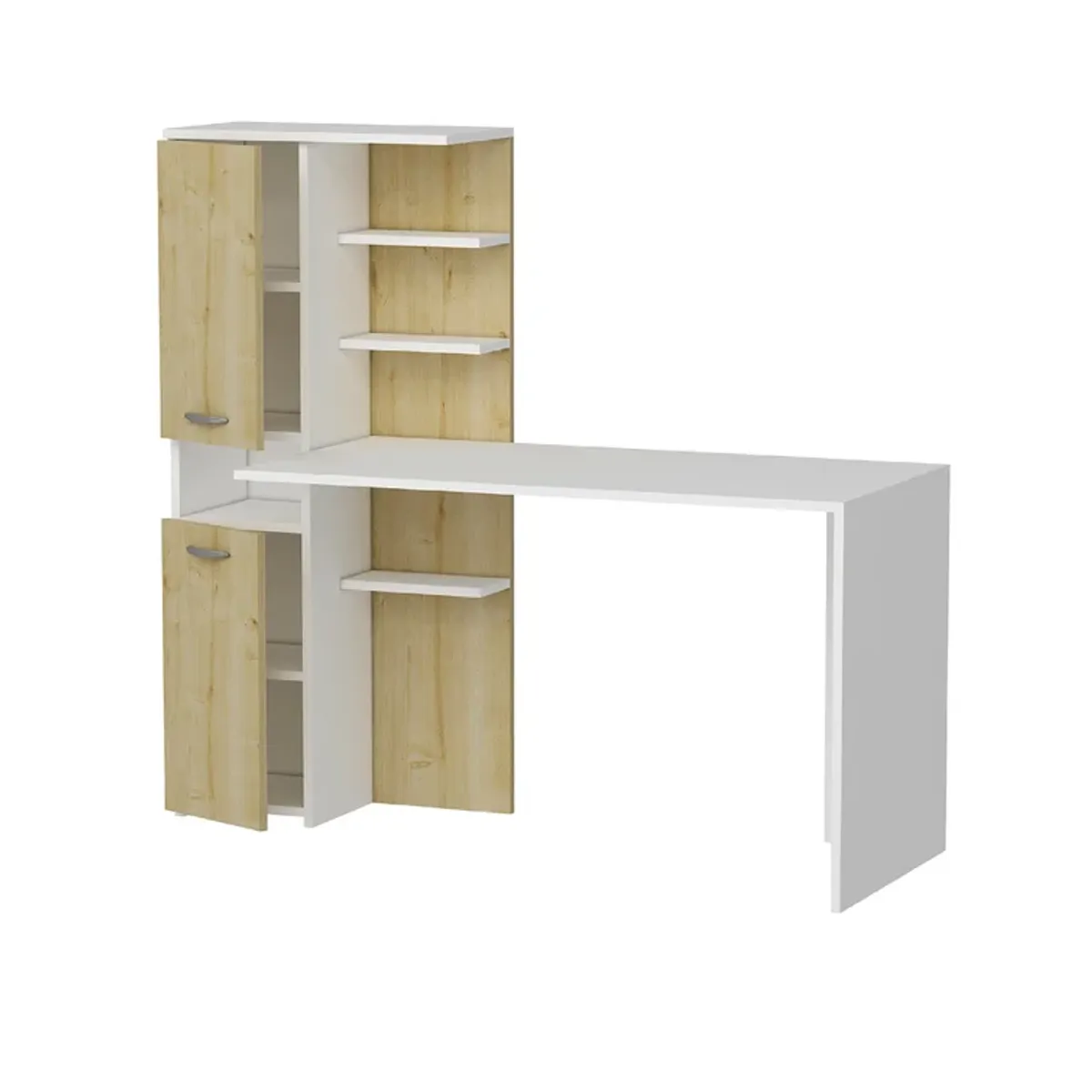 GENERICO - Escritorio Moderno Genzo Marrón y Blanco R&R MUEBLES