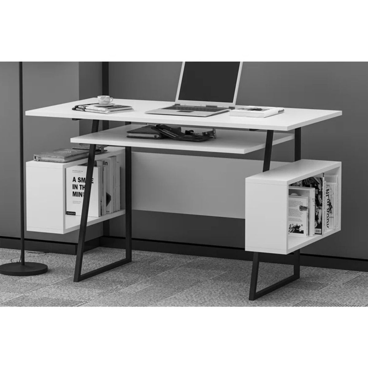 GENERICO - Escritorio Moderno Hasebe Blanco R&R MUEBLES