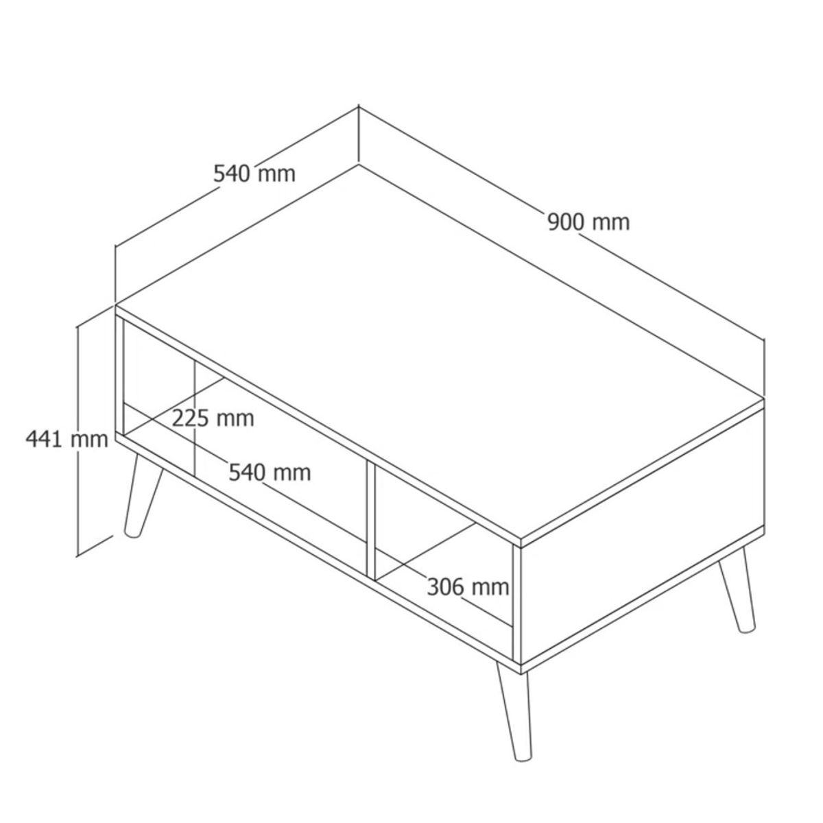 GENERICO - Mesa de Centro Moderna Ars Marron Oscuro R&R MUEBLES