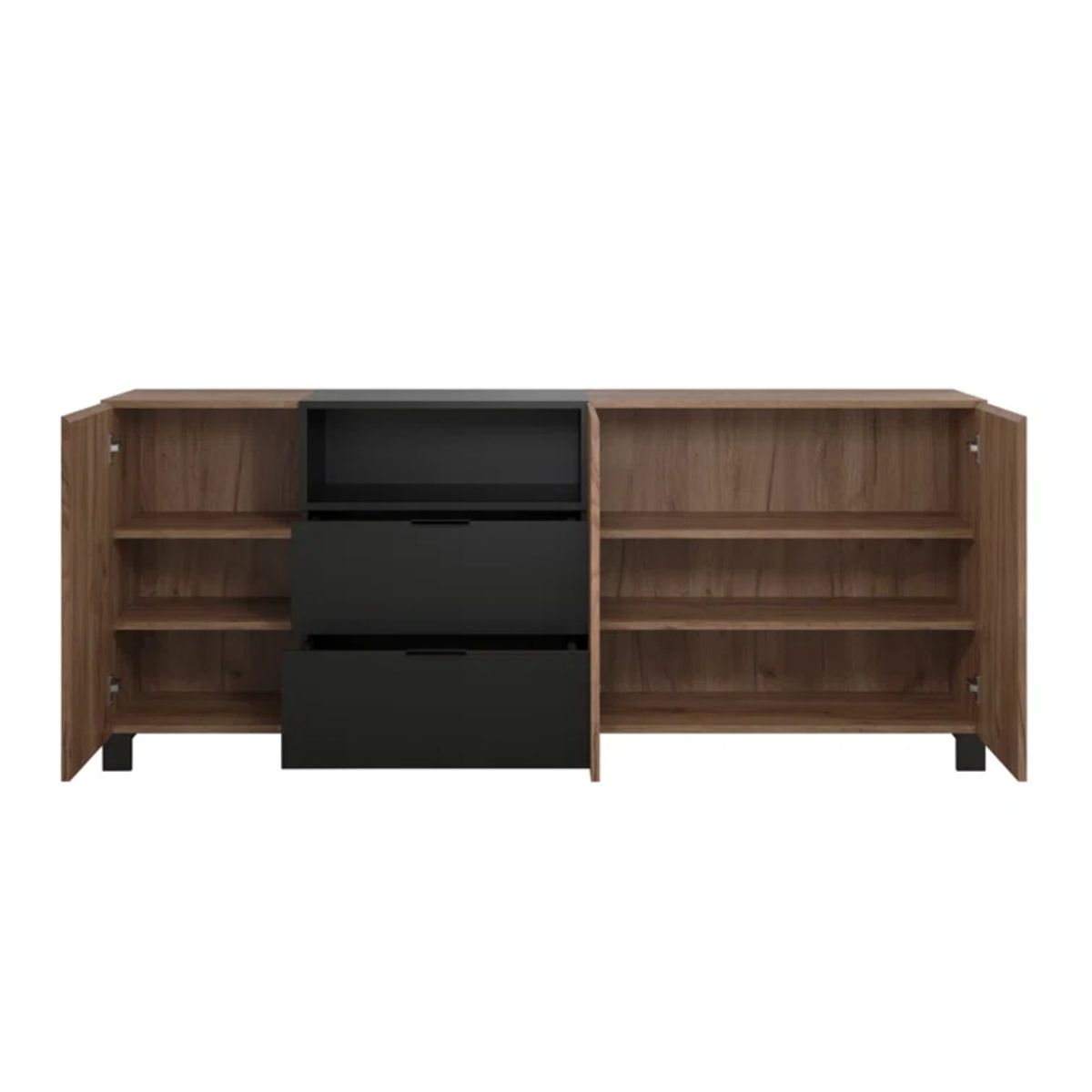 GENERICO - Aparador Moderno Reine Marron y Negro R&R MUEBLES