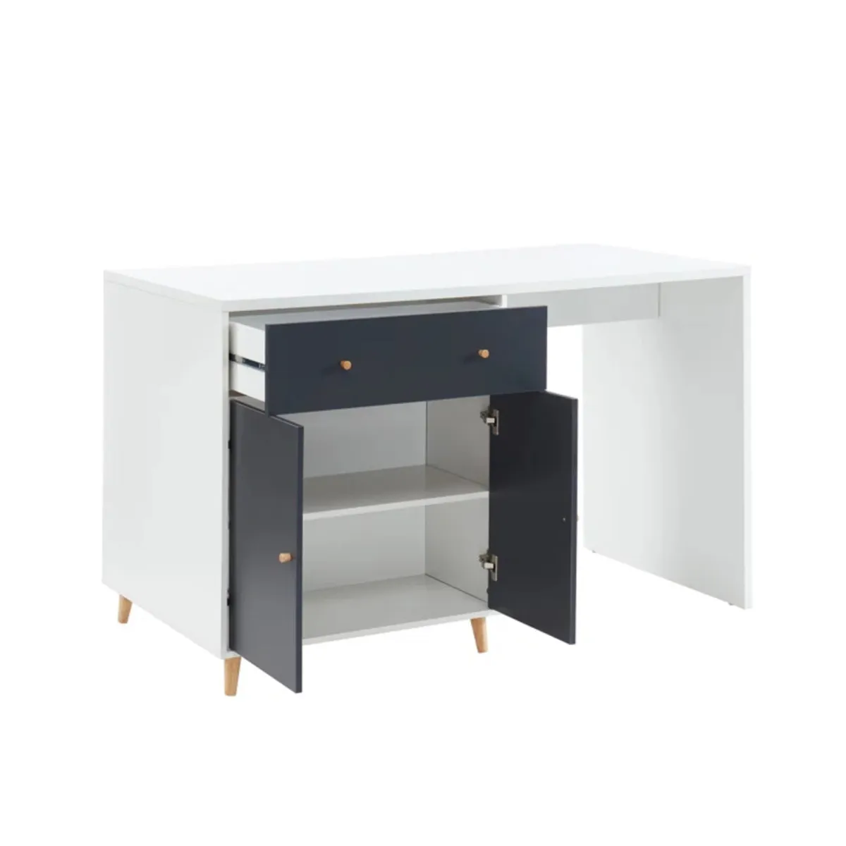 GENERICO - Isla de Cocina Moderna Millena Blanco y Negro R&R MUBLES