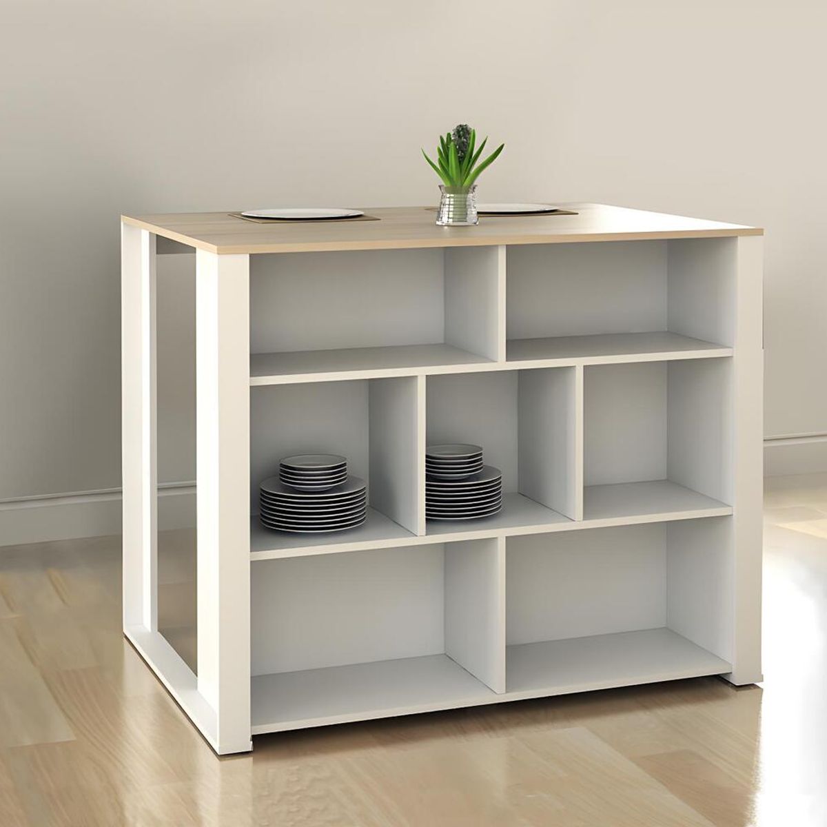 GENERICO - Isla de Cocina Minimalista Tokage Blanco R&R MUEBLES