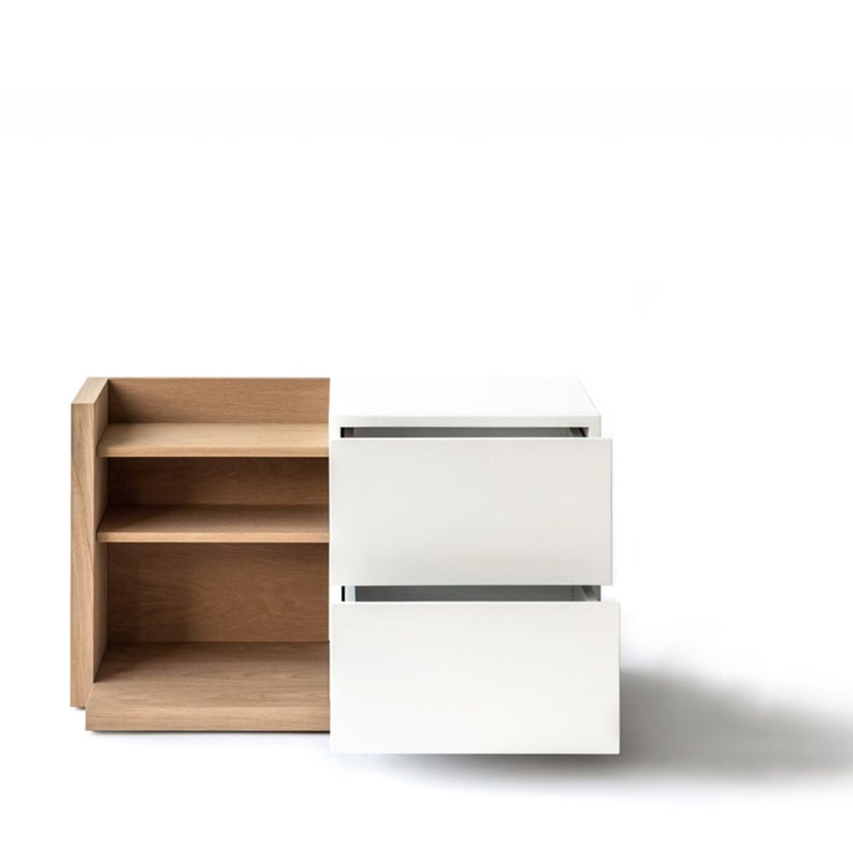 GENERICO - Velador Moderno Kokorowa Duna y Blanco R&R MUEBBLES