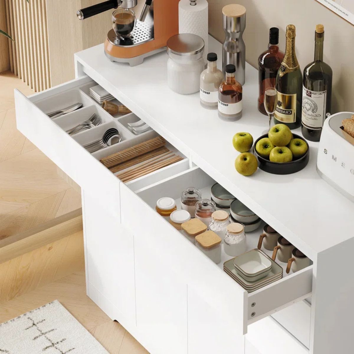 R&R MUEBLES - Aparador Vajillero Yunsu Blanco R&R MUEBLES