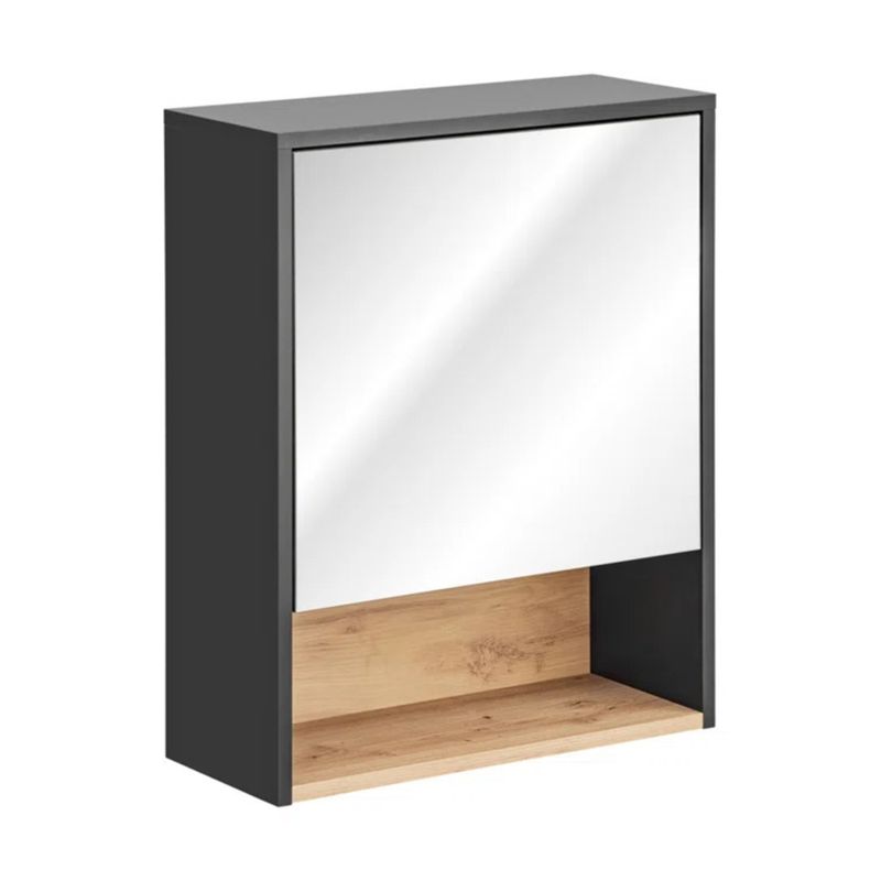 R&R MUEBLES - Mueble de Baño con Espejo Finn Negro R&R MUEBLES