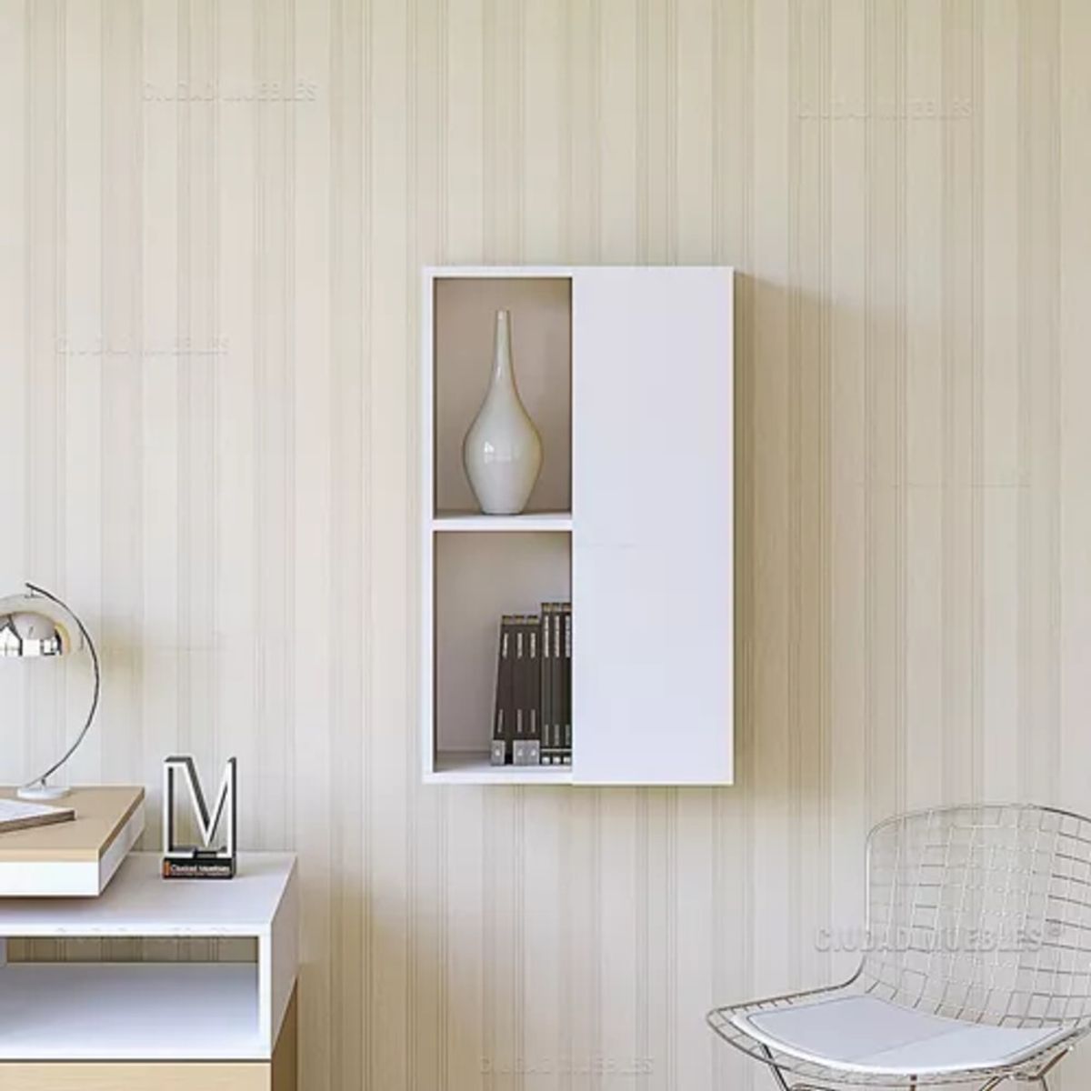 GENERICO - Estante Flotante Kay Blanco 1 Puerta R&R MUEBLES