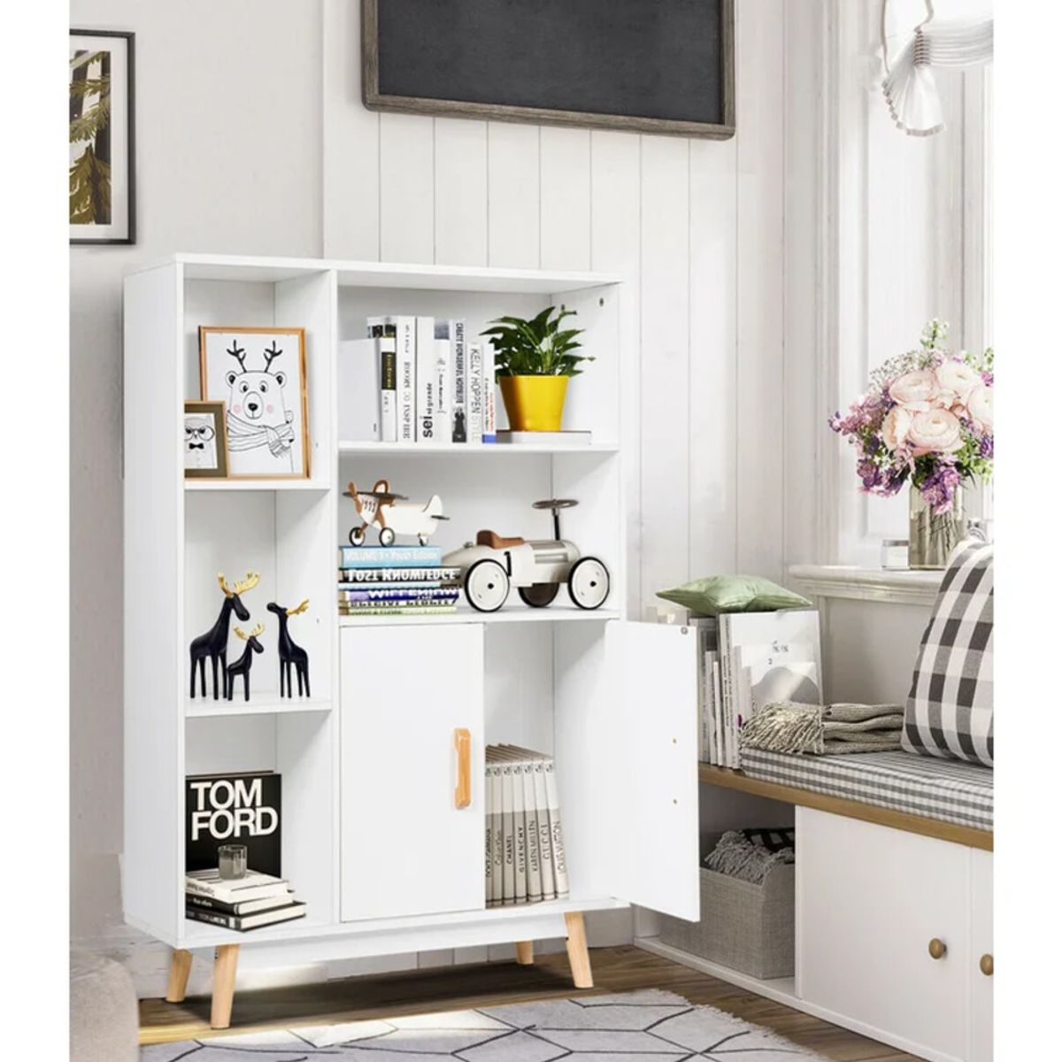 GENERICO - Estante Moderno Ayane Blanco R&R MUEBLES