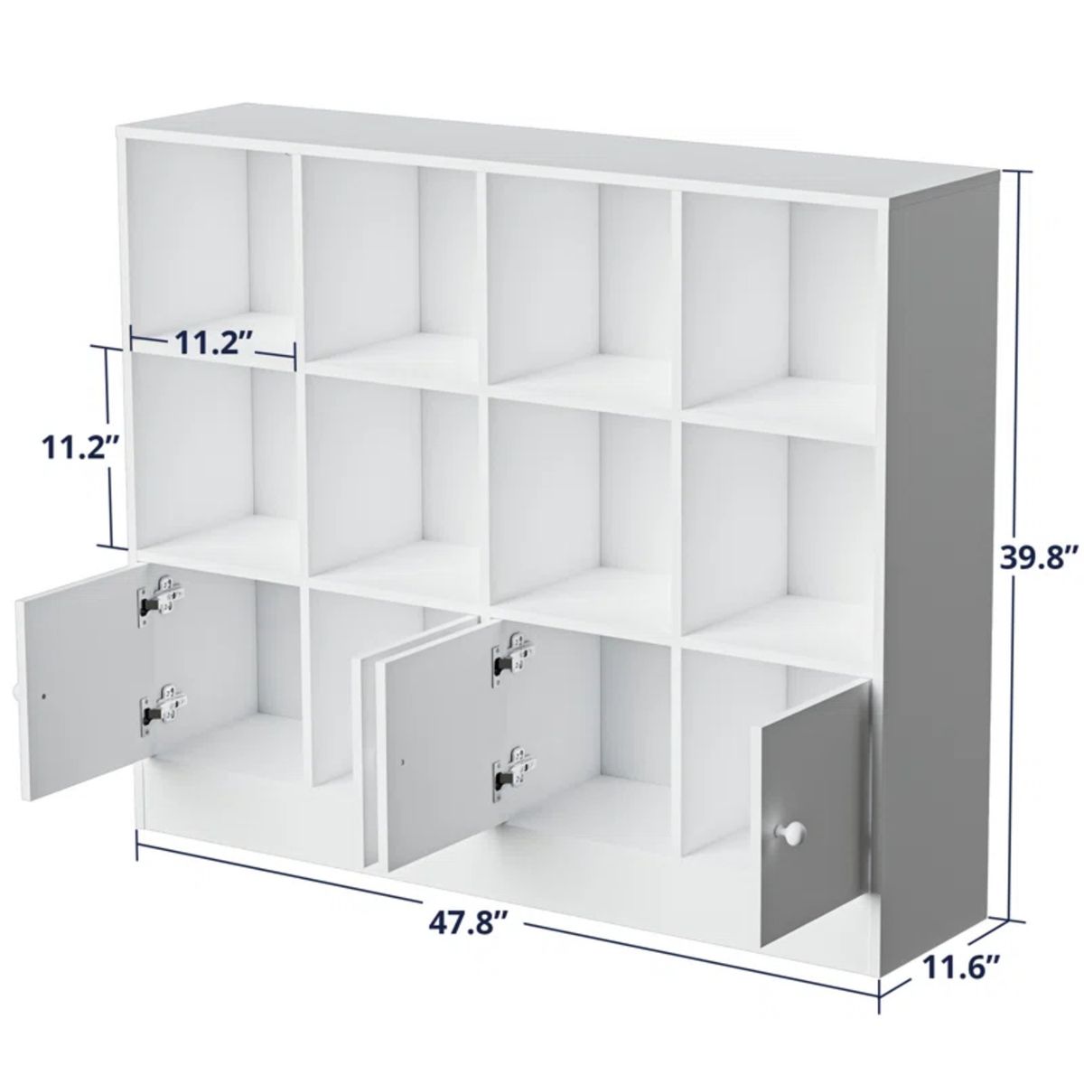 GENERICO - Estante Librero Moderno Maju Blanco 4 Puertas R&R MUEBLES