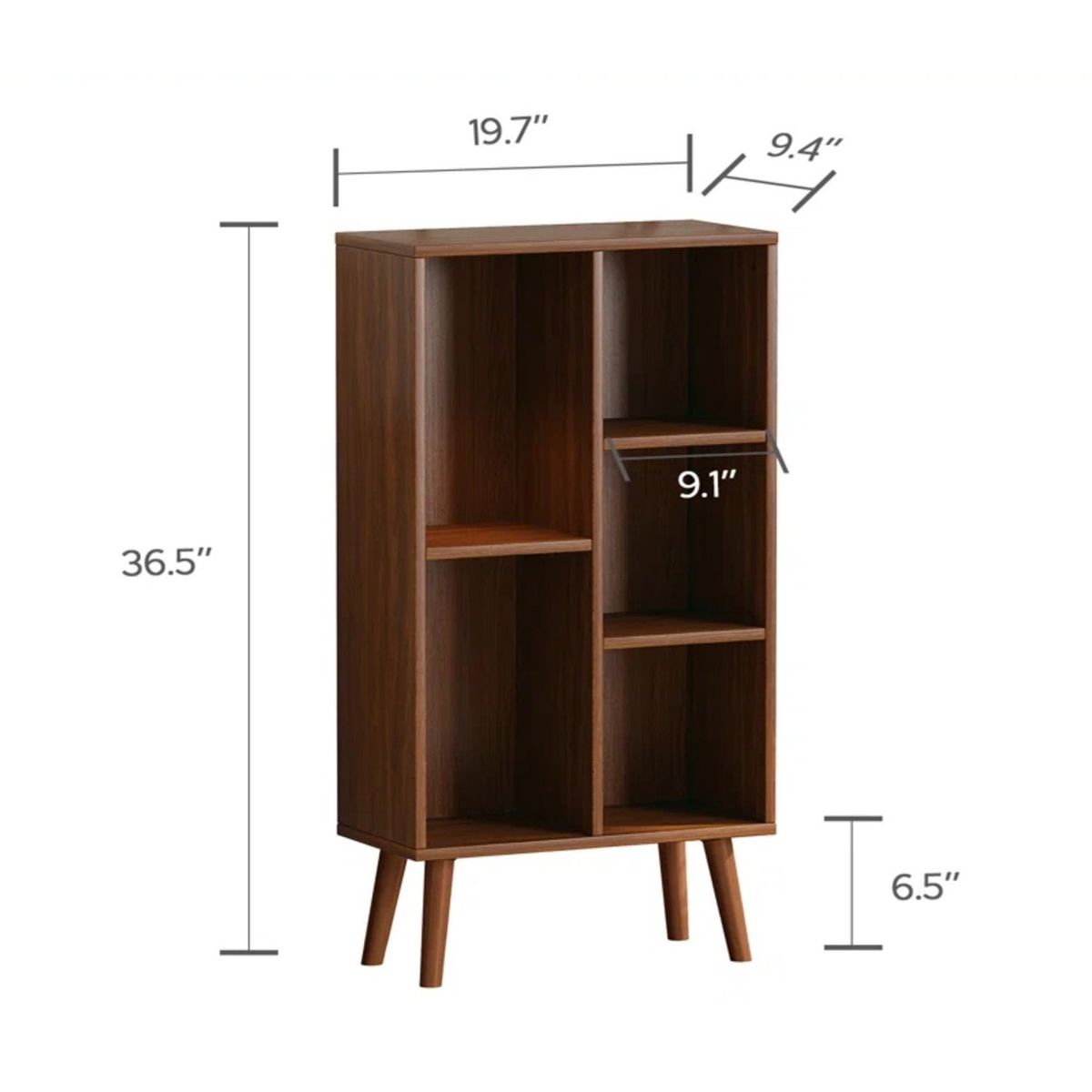 GENERICO - Estante Librero Vintage Velarde Marrón 50 cm R&R MUEBLES