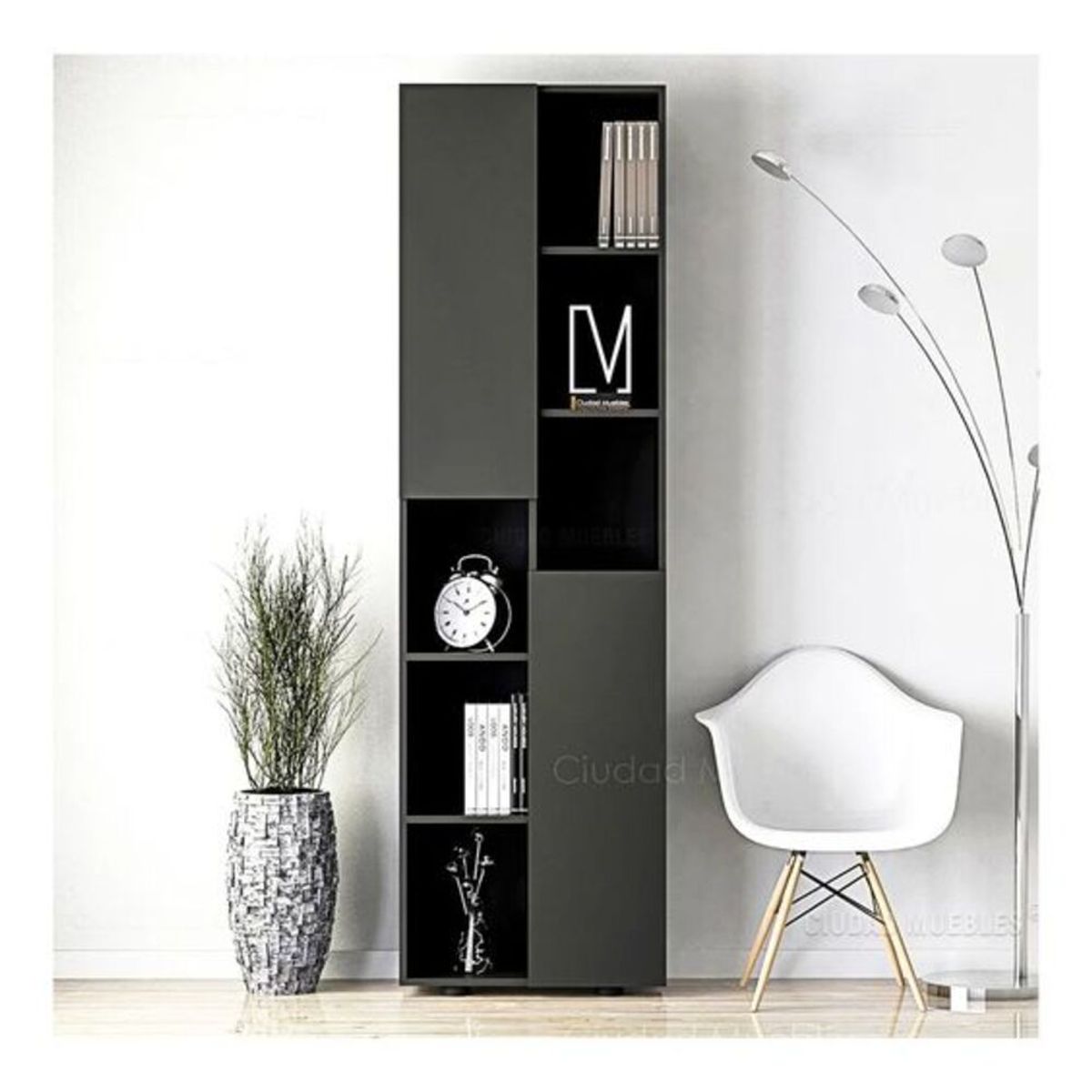 GENERICO - Estante Moderno Daniel Negro R&R MUEBLES