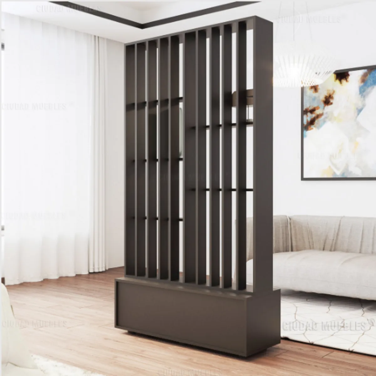 GENERICO - Estante Separador de Ambiente Miriam 100 cm Negro R&R MUEBLES