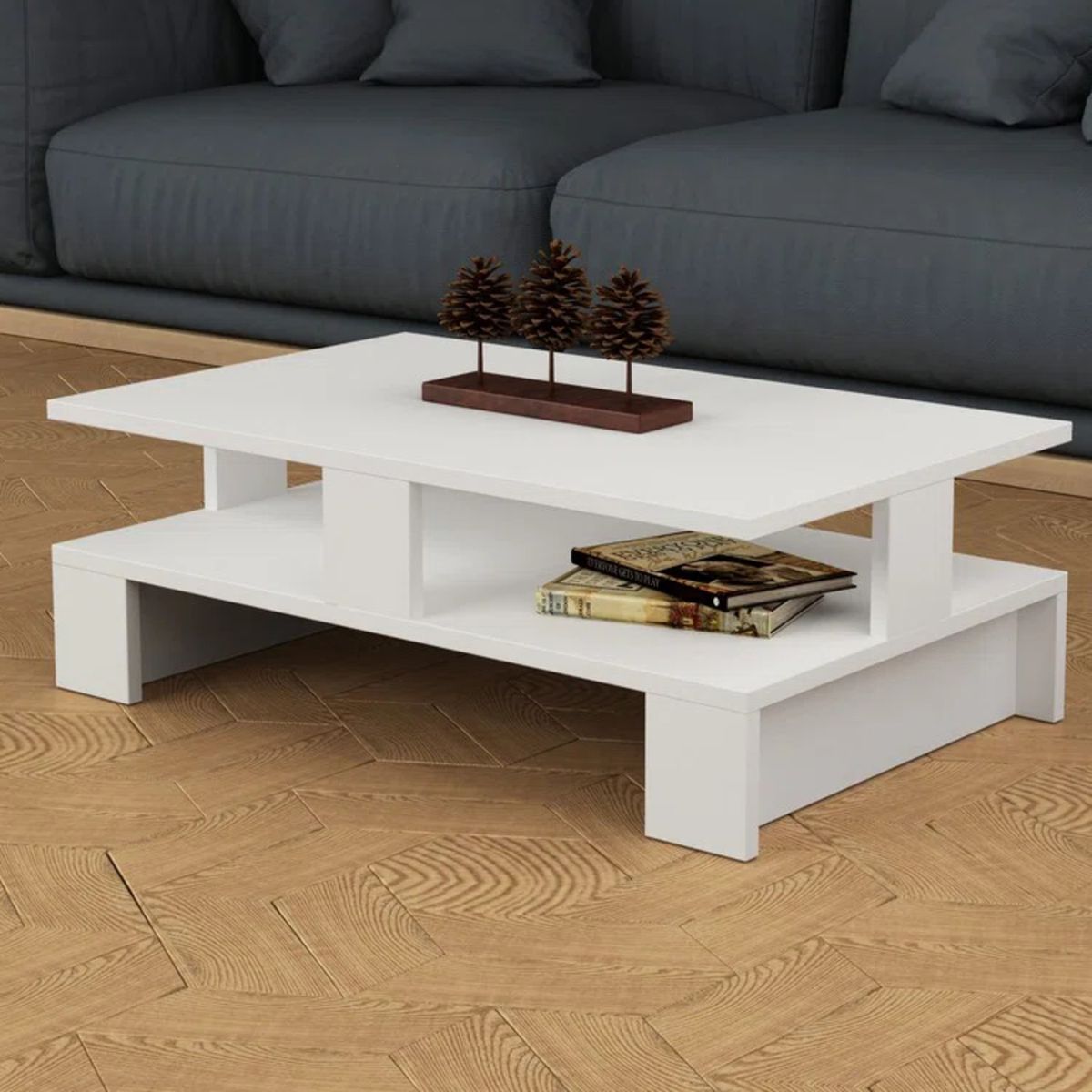 GENERICO - Mesa de Centro Moderna Shinkie Blanco R&R MUEBLES