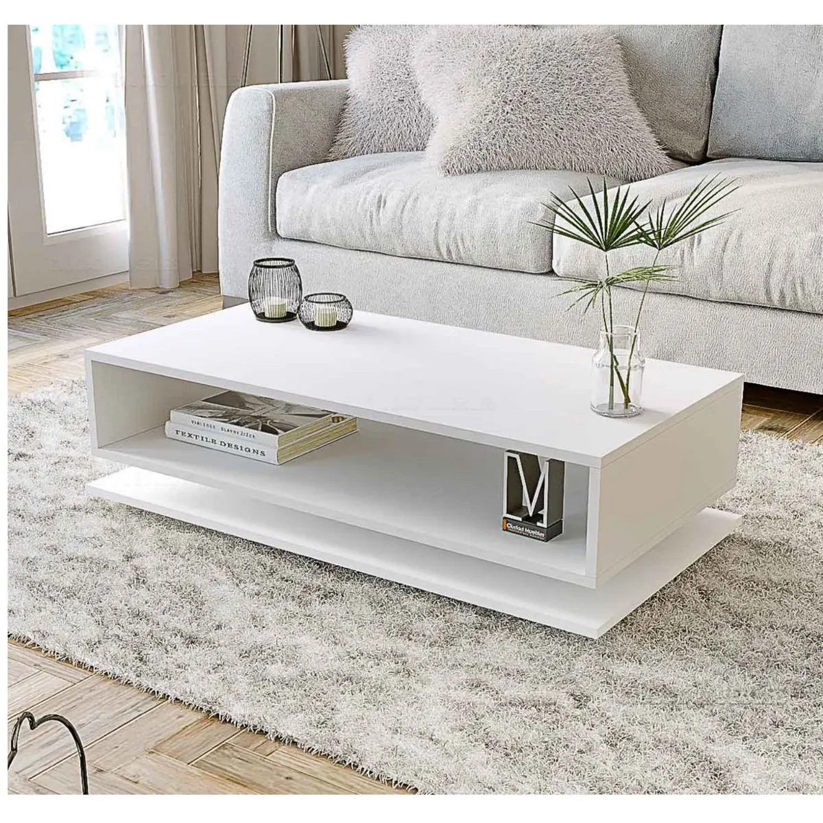 GENERICO - Mesa de Centro Moderna Xavi Blanco R&R MUEBLES