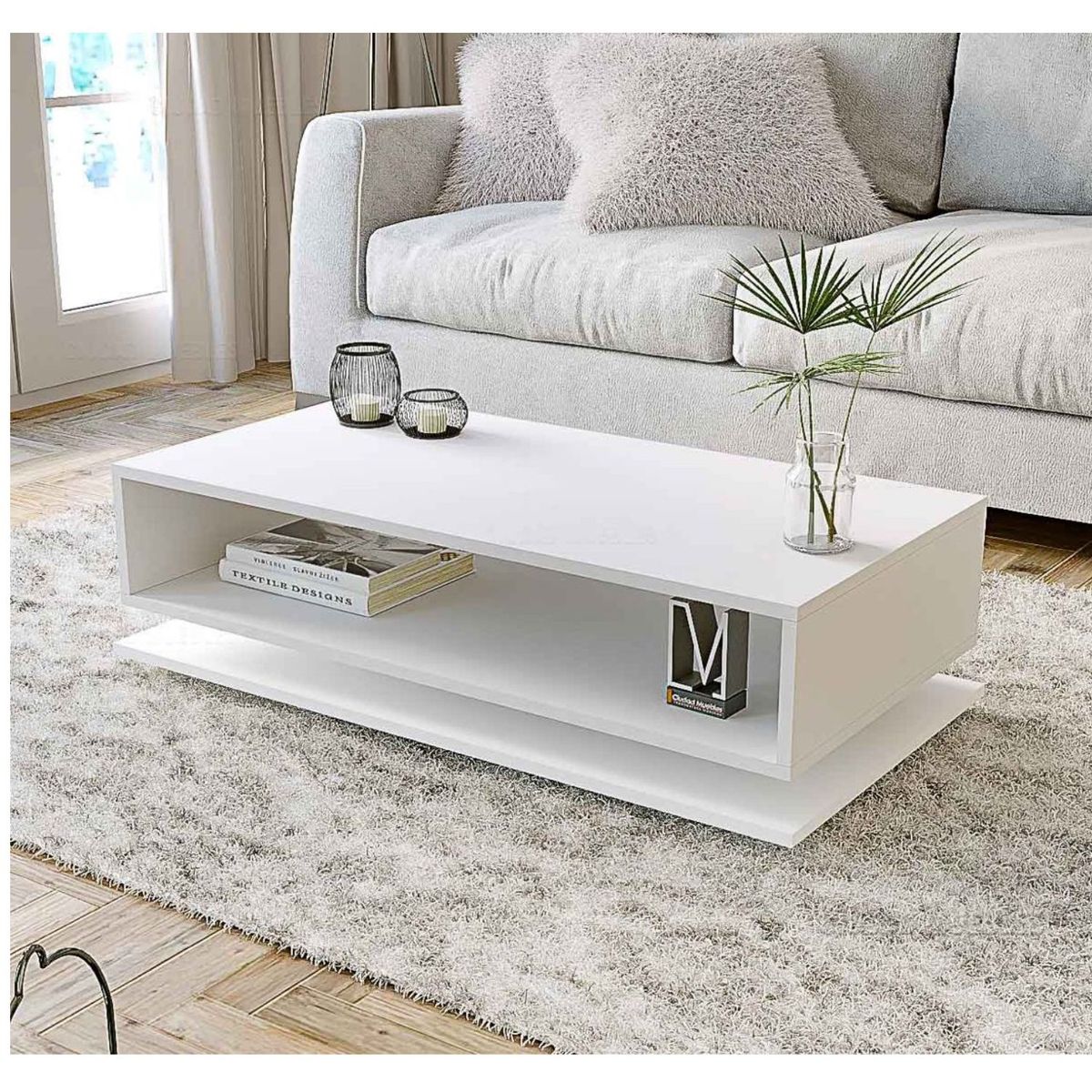 GENERICO - Mesa de Centro Moderna Xavi Blanco R&R MUEBLES