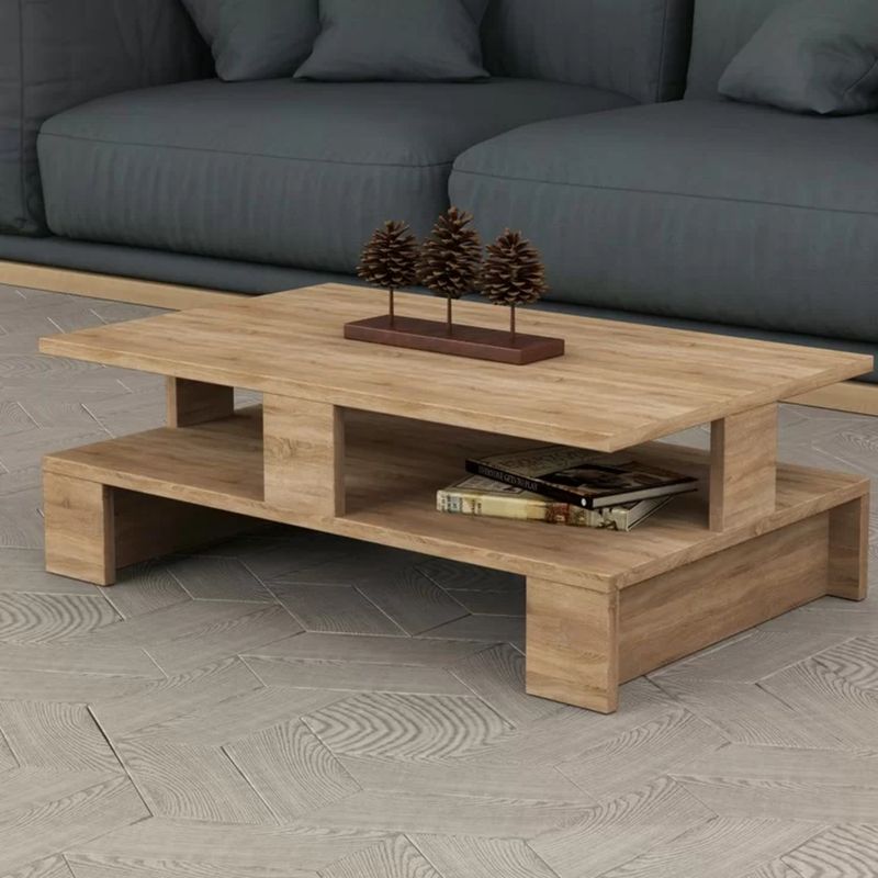 GENERICO - Mesa de Centro Moderna Shinkie Marrón Claro R&R MUEBLES