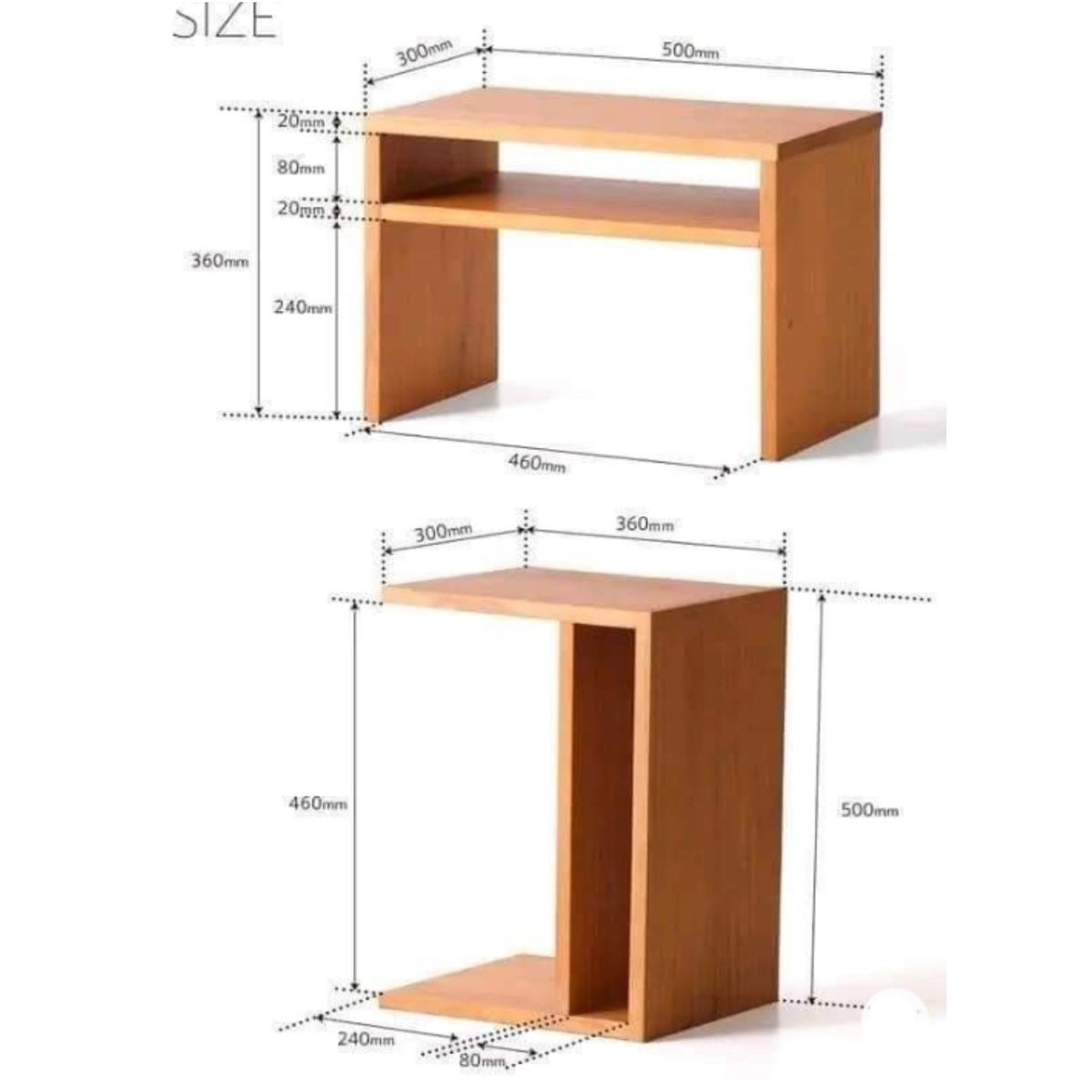GENERICO - Mesa Lateral Multiposiciones Regina Marrón claro R&R MUEBLES