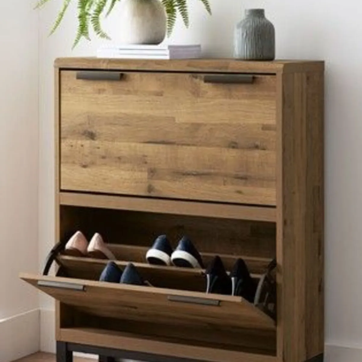 R&R MUEBLES - Zapatera Moderna Rayo Marrón RR MUEBLES