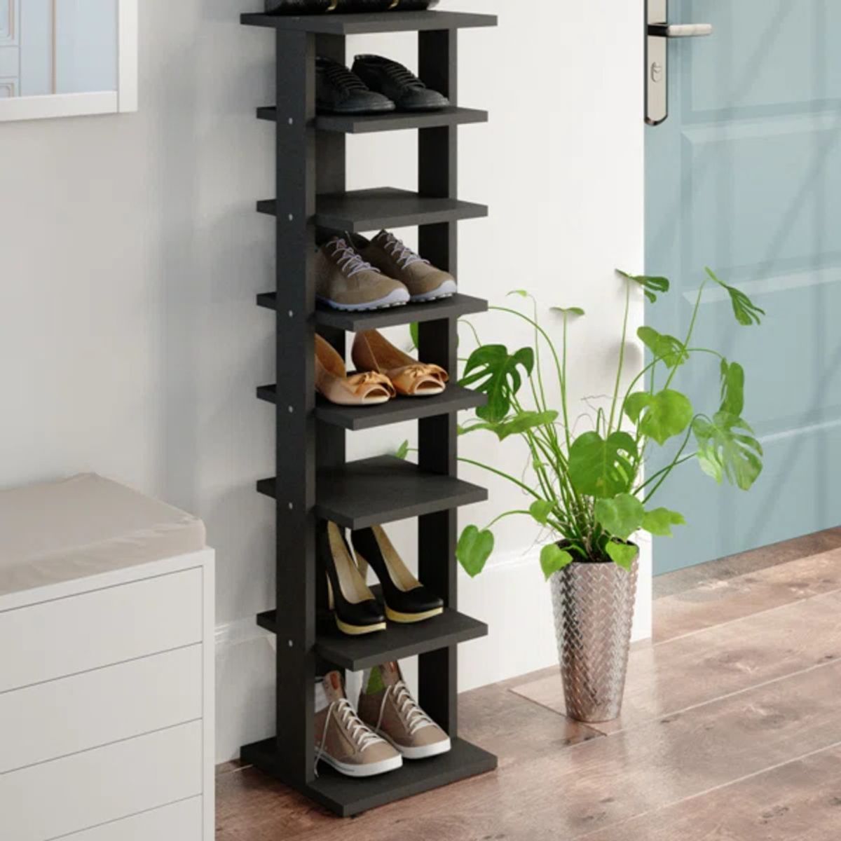 GENERICO - Zapatera Moderna Rimuru Negro RR MUEBLES