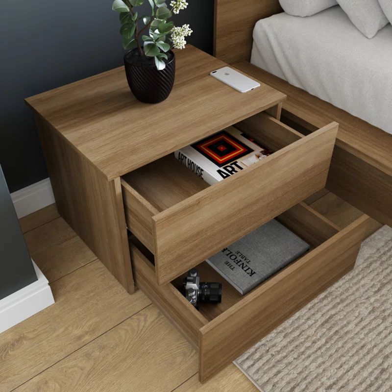 GENERICO - Velador Moderno Akemi Marrón R&R MUEBLES