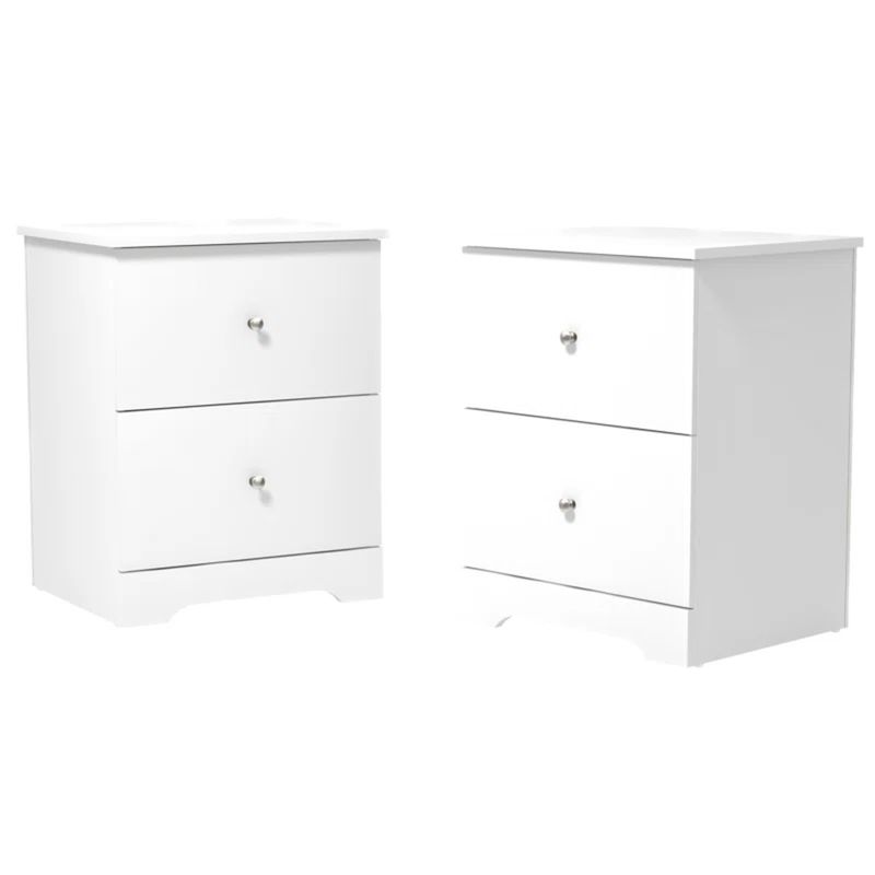 GENERICO - PACK X 2 Veladores Mesa de Noche Didi Blanco R&R MUEBLES