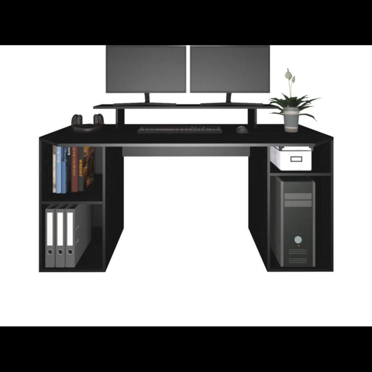 GENERICO - Escritorio Moderno Hinatsuru Negro RR MUEBLES