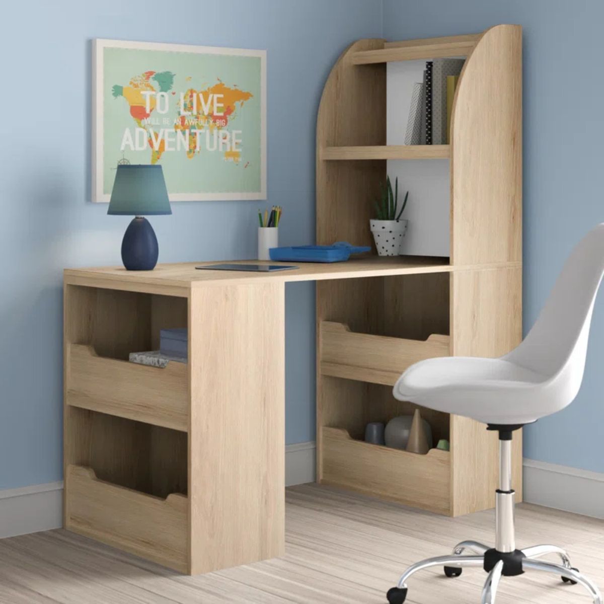 GENERICO - Escritorio Moderno Samanta 120 cm Marrón Claro R&R MUEBLES