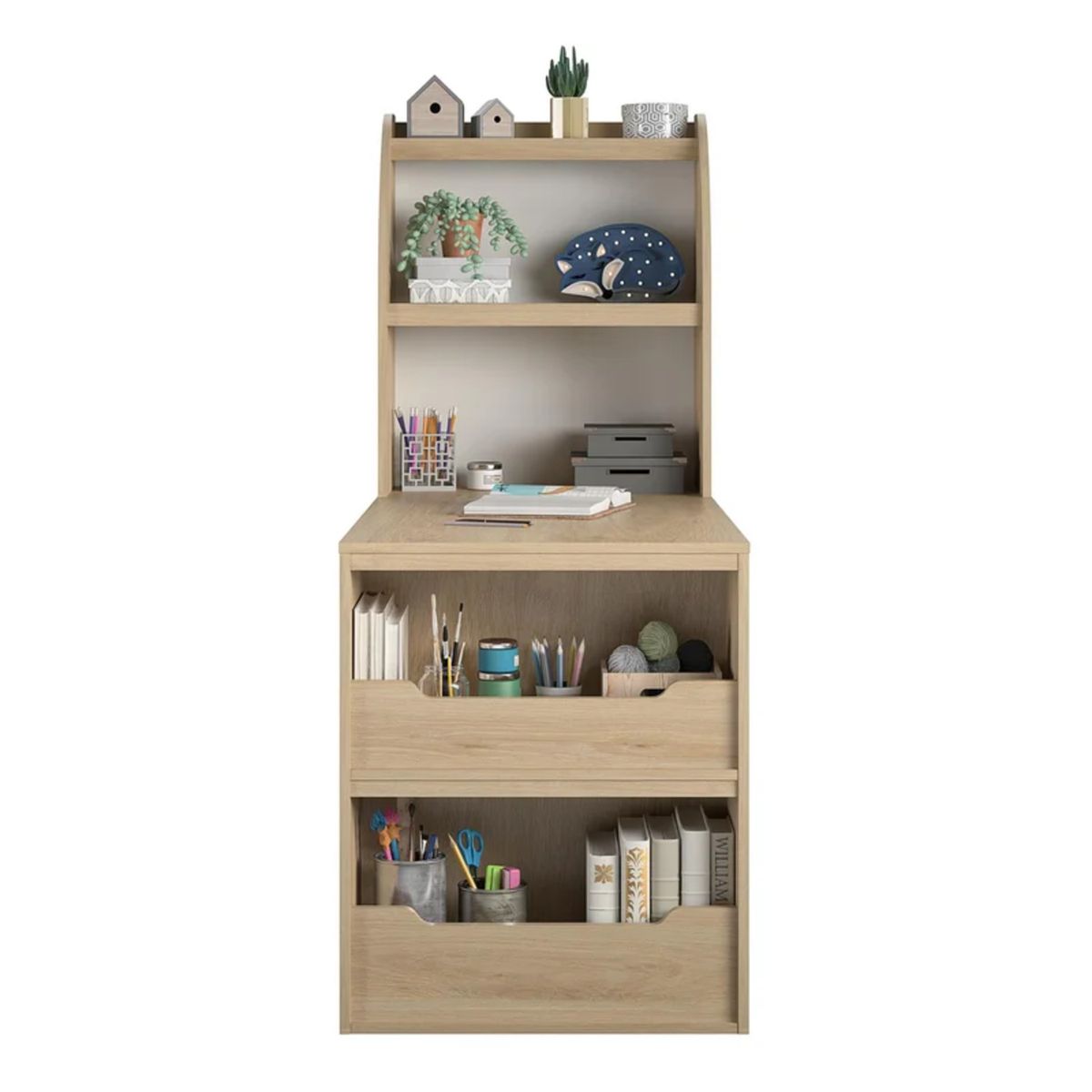 GENERICO - Escritorio Moderno Samanta 120 cm Marrón Claro R&R MUEBLES