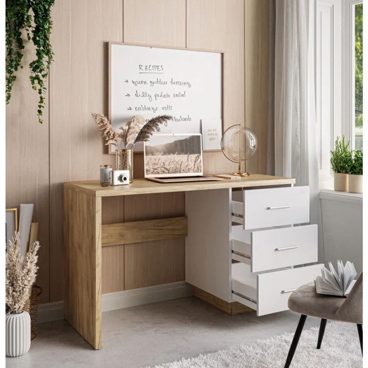 GENERICO - Escritorio Moderno Enmu 3 Cajones R&R MUEBLES