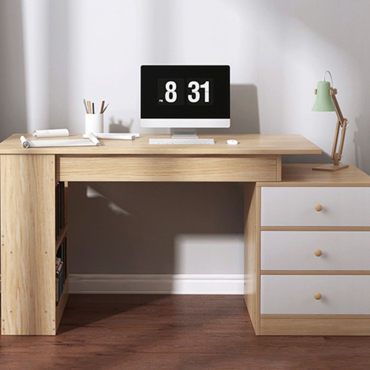 GENERICO - Escritorio Movible Moderno Tefa 3 Cajones R&R MUEBLES